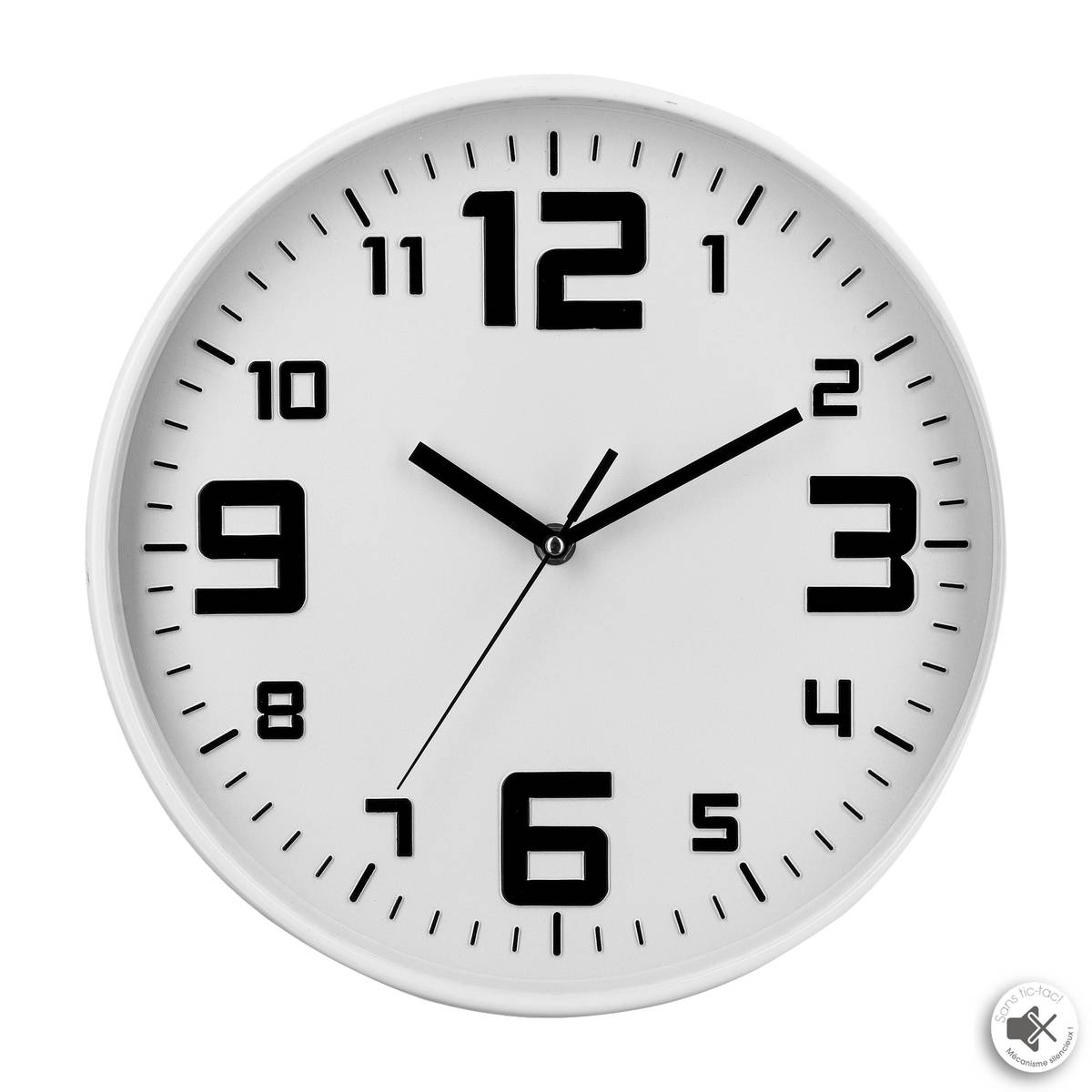 Silver clock"Elian" White, &Oslash; 30 cm