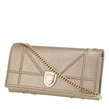 Dior Diorama Wallet on Chain handbag/clutch in black grained leather1:1High-quality replica