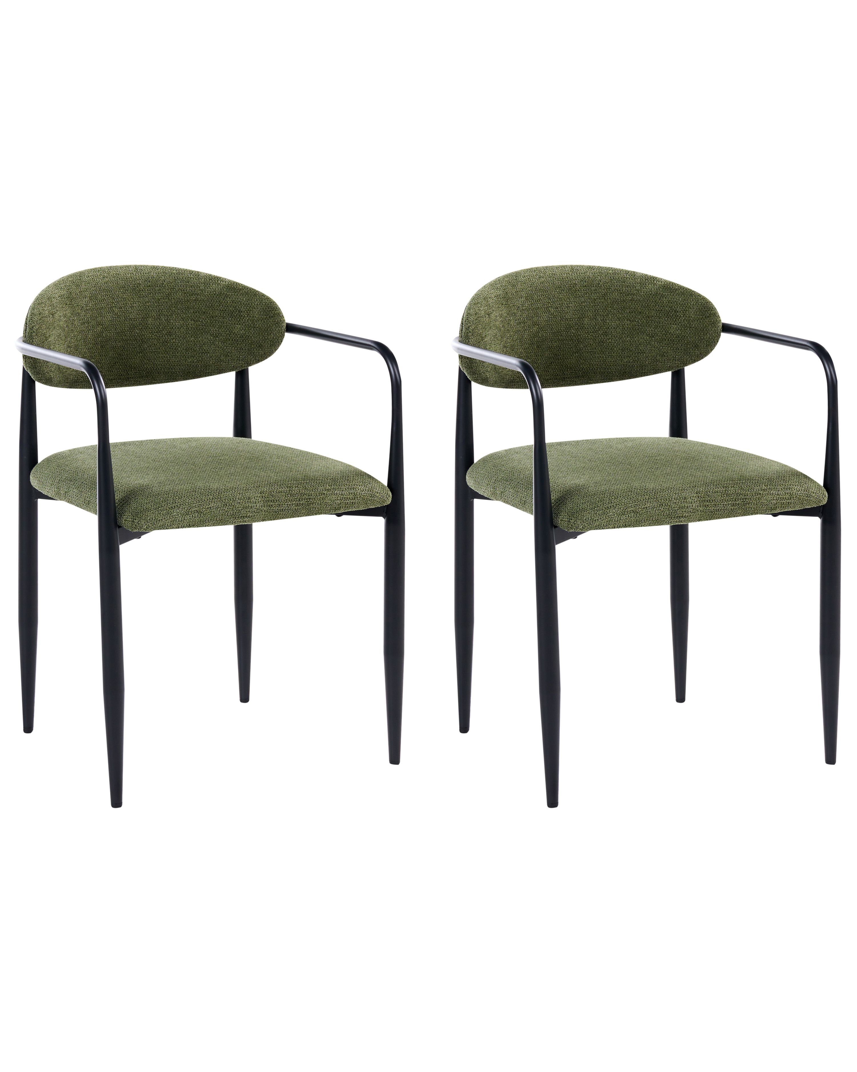 Set of 2 Dining Chairs TANEVIK Fabric Green