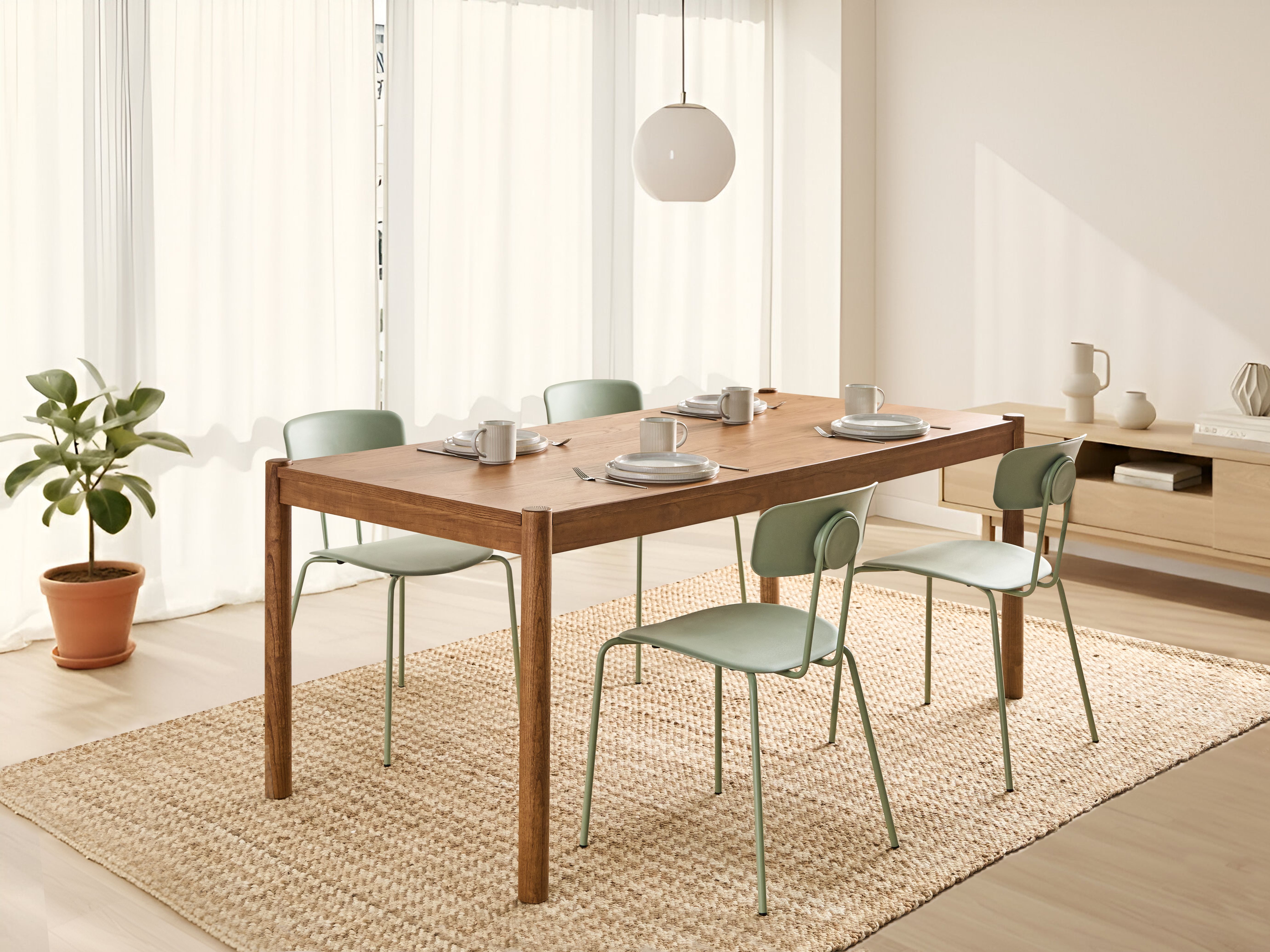 Dining Table FONDIS Dark Oak 180 cm 80 cm