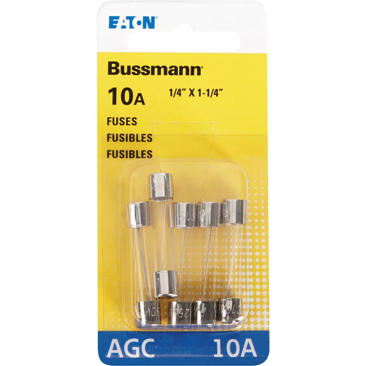 Bussmann 10A 250V AGC Glass Tube Automotive Fuse (5-Pack)