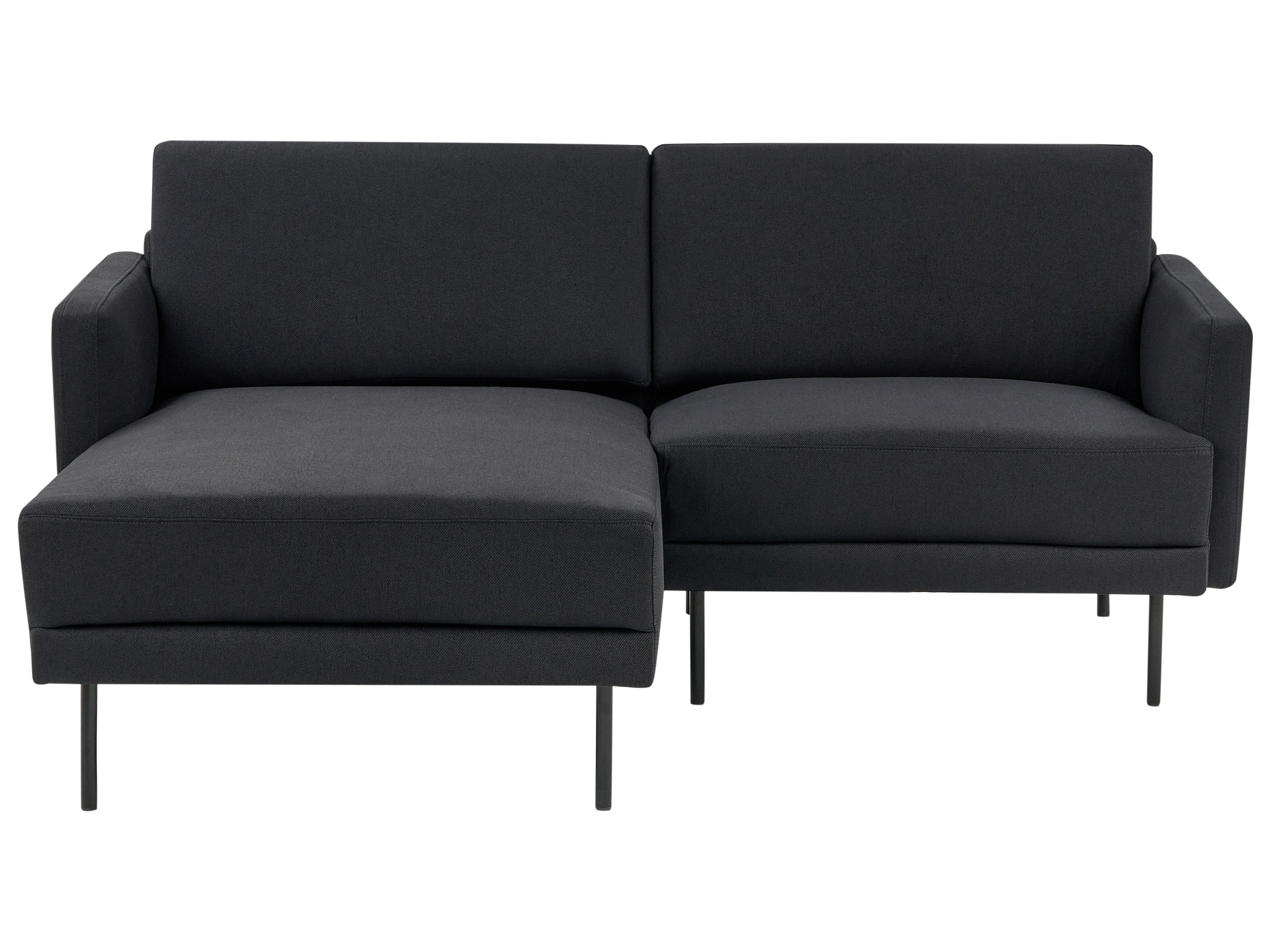 Corner Sofa 2 Seater BREDA Fabric Black Right Hand