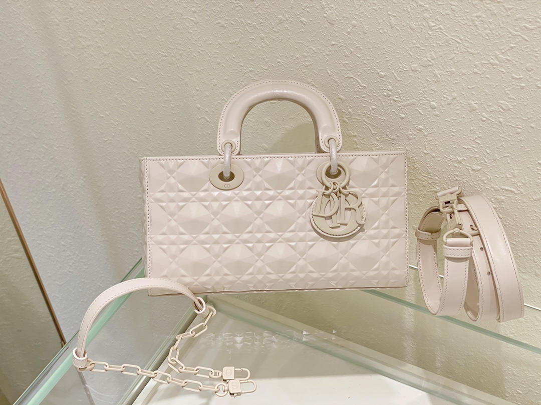 Medium Lady D-joy Bag White/Grey/Beige/Black For Women 10in/26cm M0540ONGE_M0301:1High-quality replica
