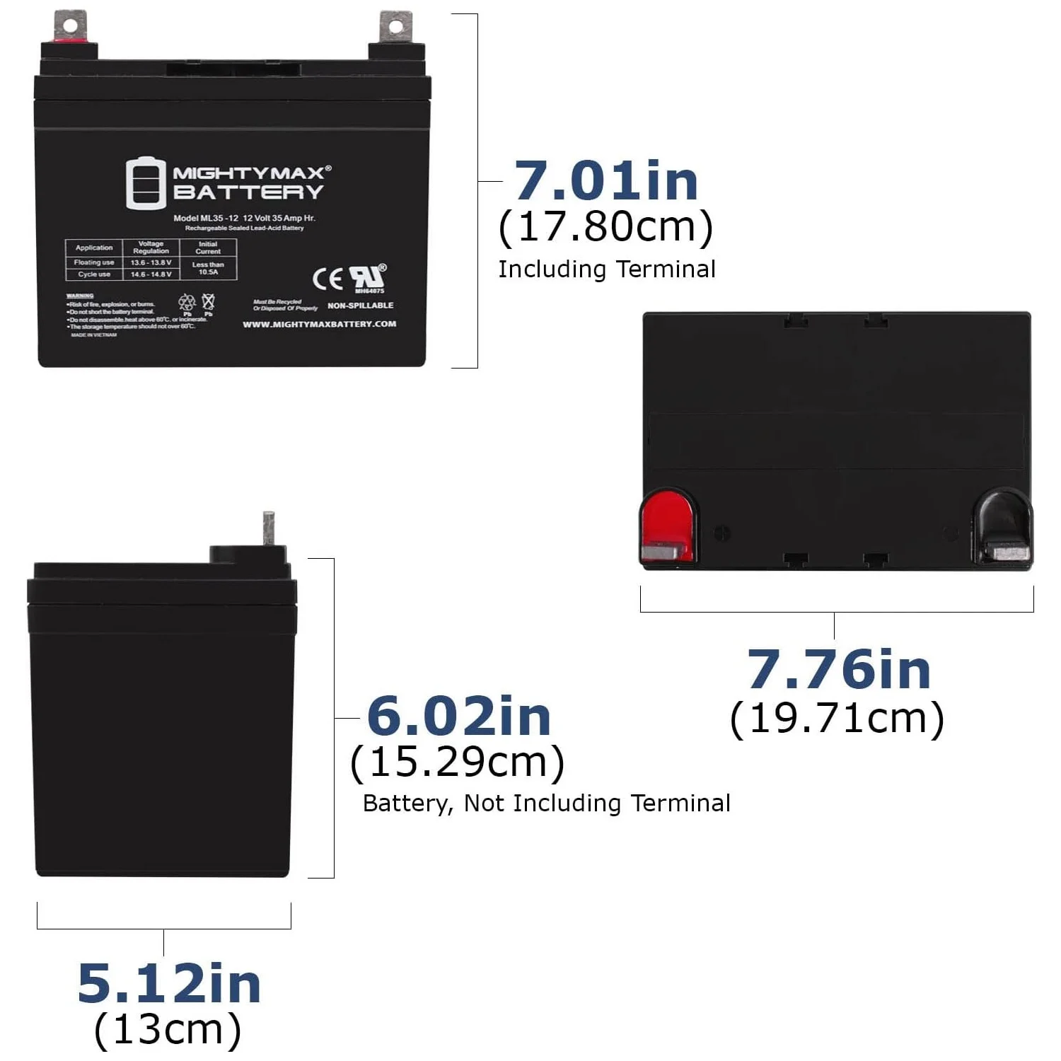 ML35-12 - 12V 35AH Battery for Chauffer Mobility Viva MWD Power Chair