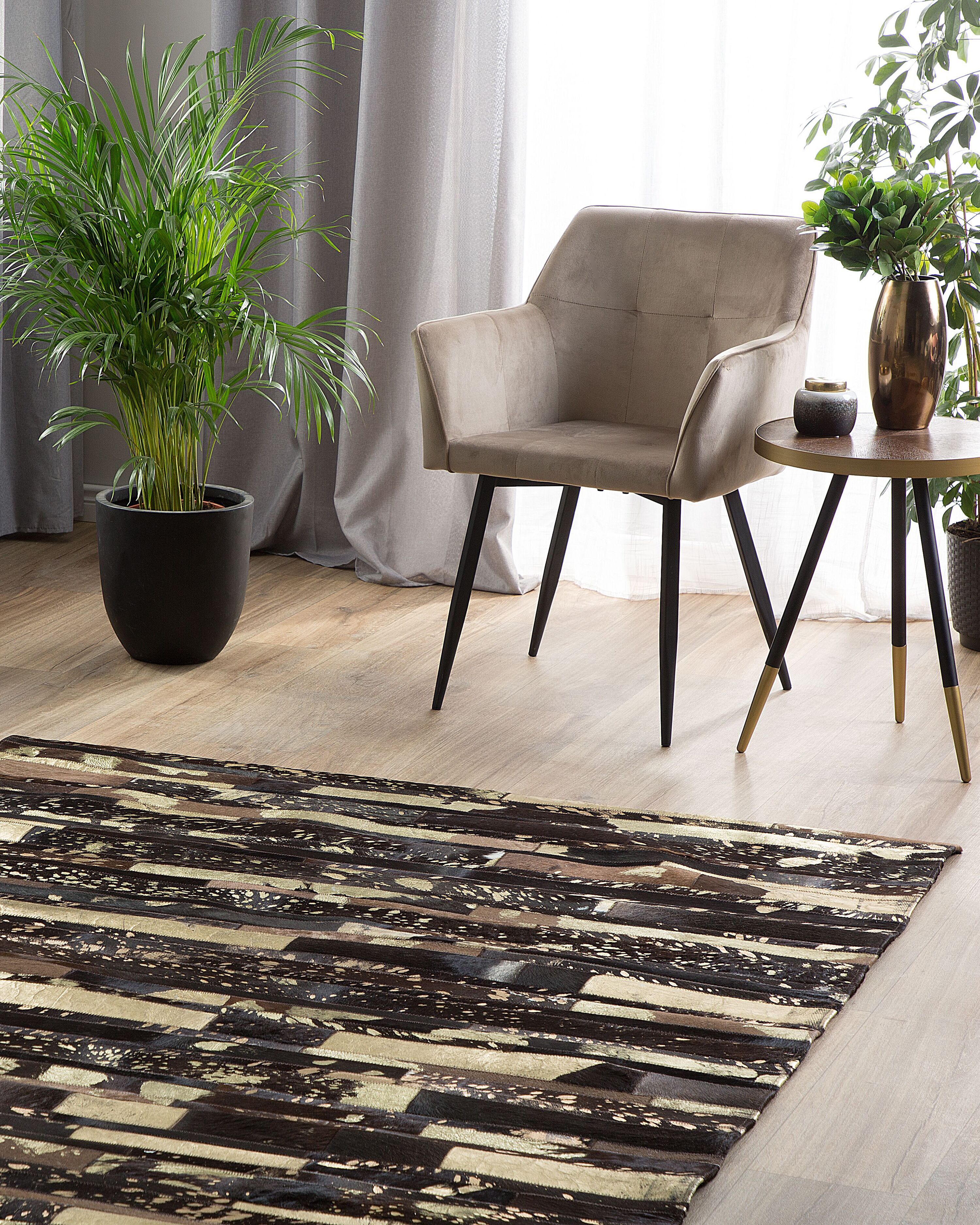 Rug ARTVIN Brown 160 x 230 cm Leather