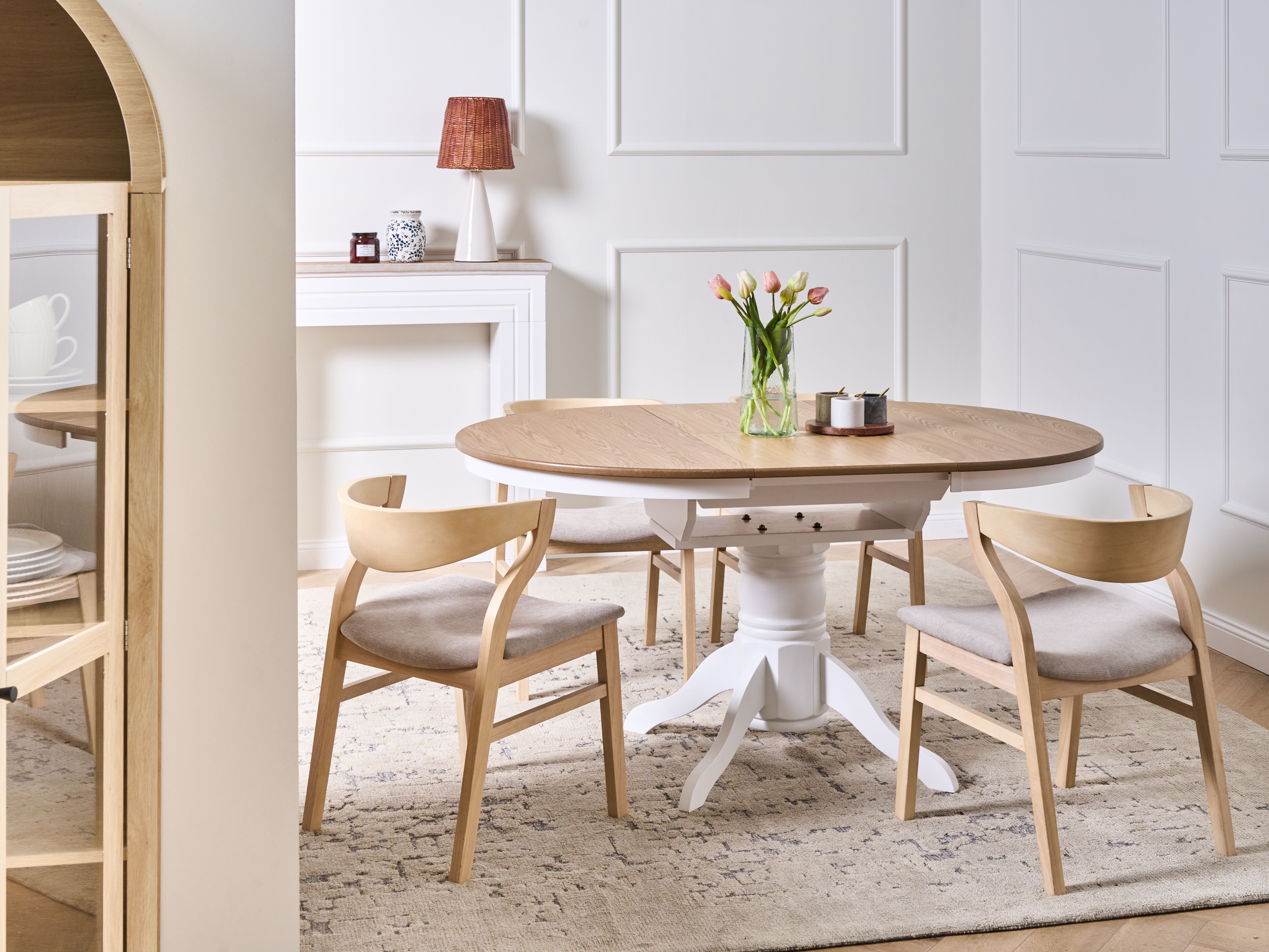 Extending Dining Table AKRON Light Ash Wood 106/150 cm 106 cm Wood