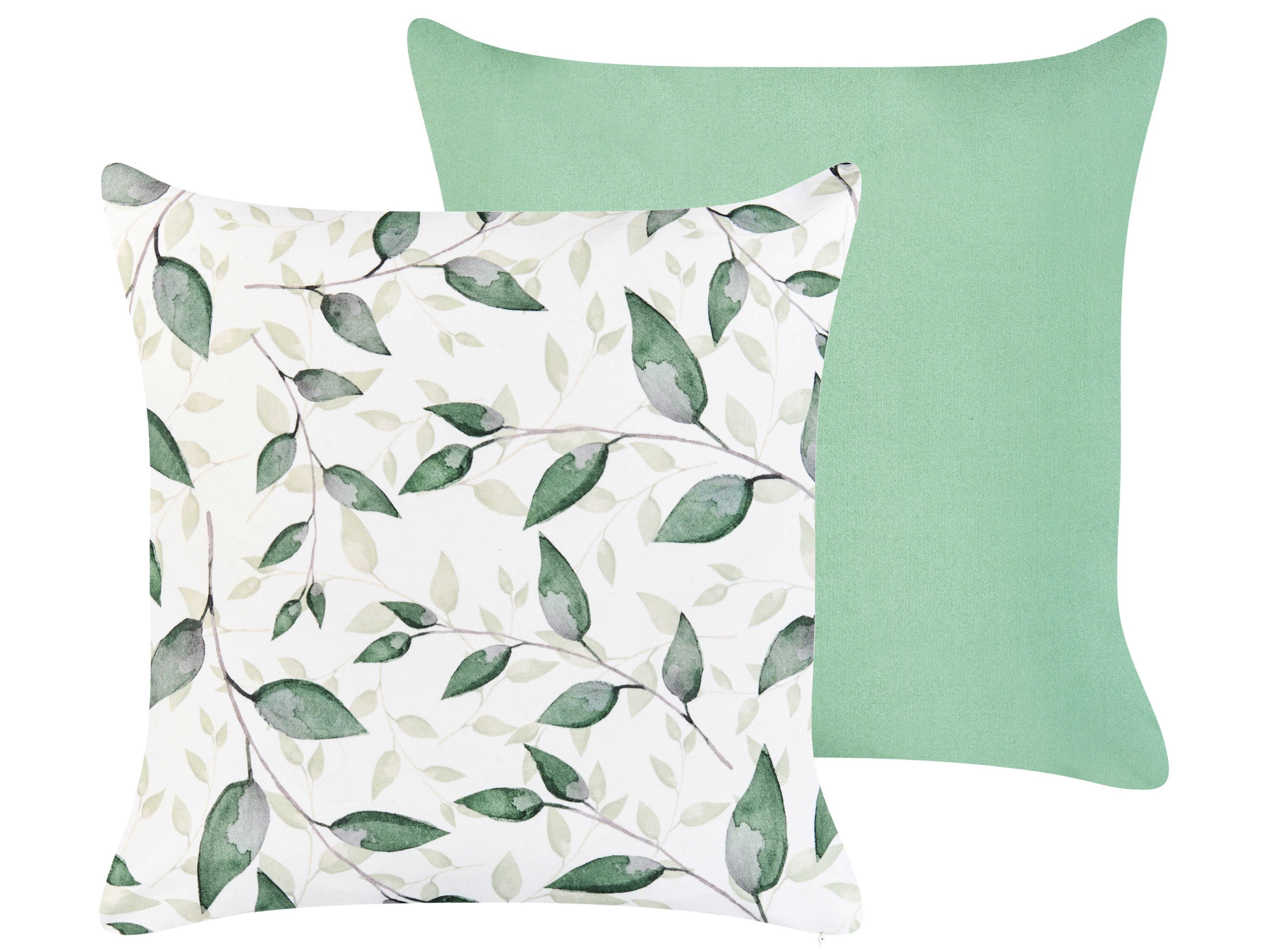 Set of 2 Outdoor Cushions FLYLEAF Plant Pattern 45 x 45 cm Green