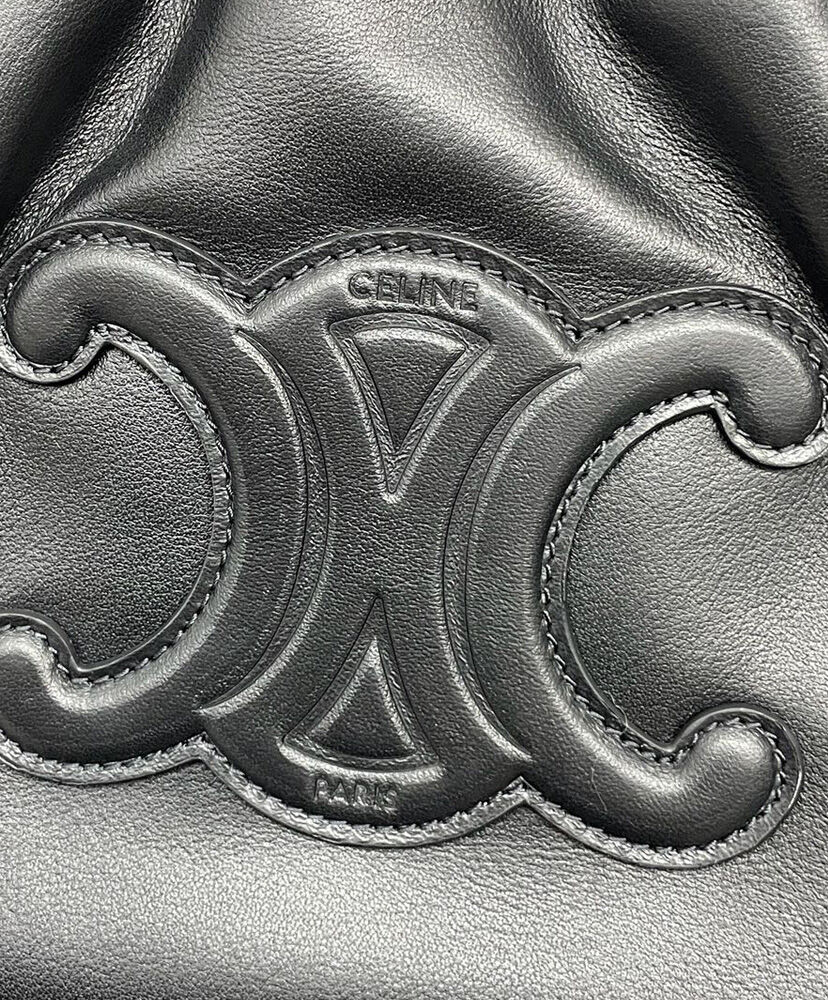 Celine Small Cabas Drawstring Cuir Triomphe In Smooth Calfskin Black1:1High-quality replica