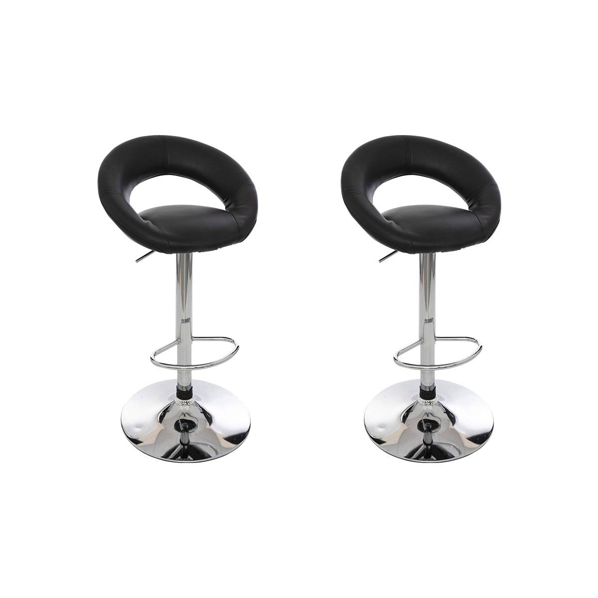 Set of 2 bar stools "Sasha" Black