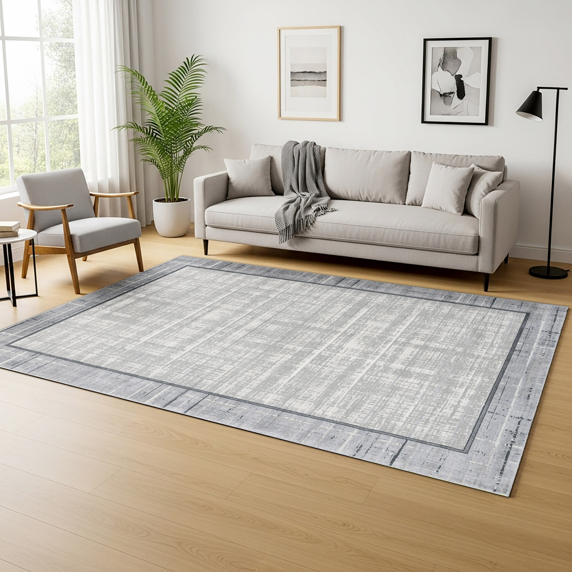 Eden Area Rug, Adelle Gray, 6’6” x 9’6”