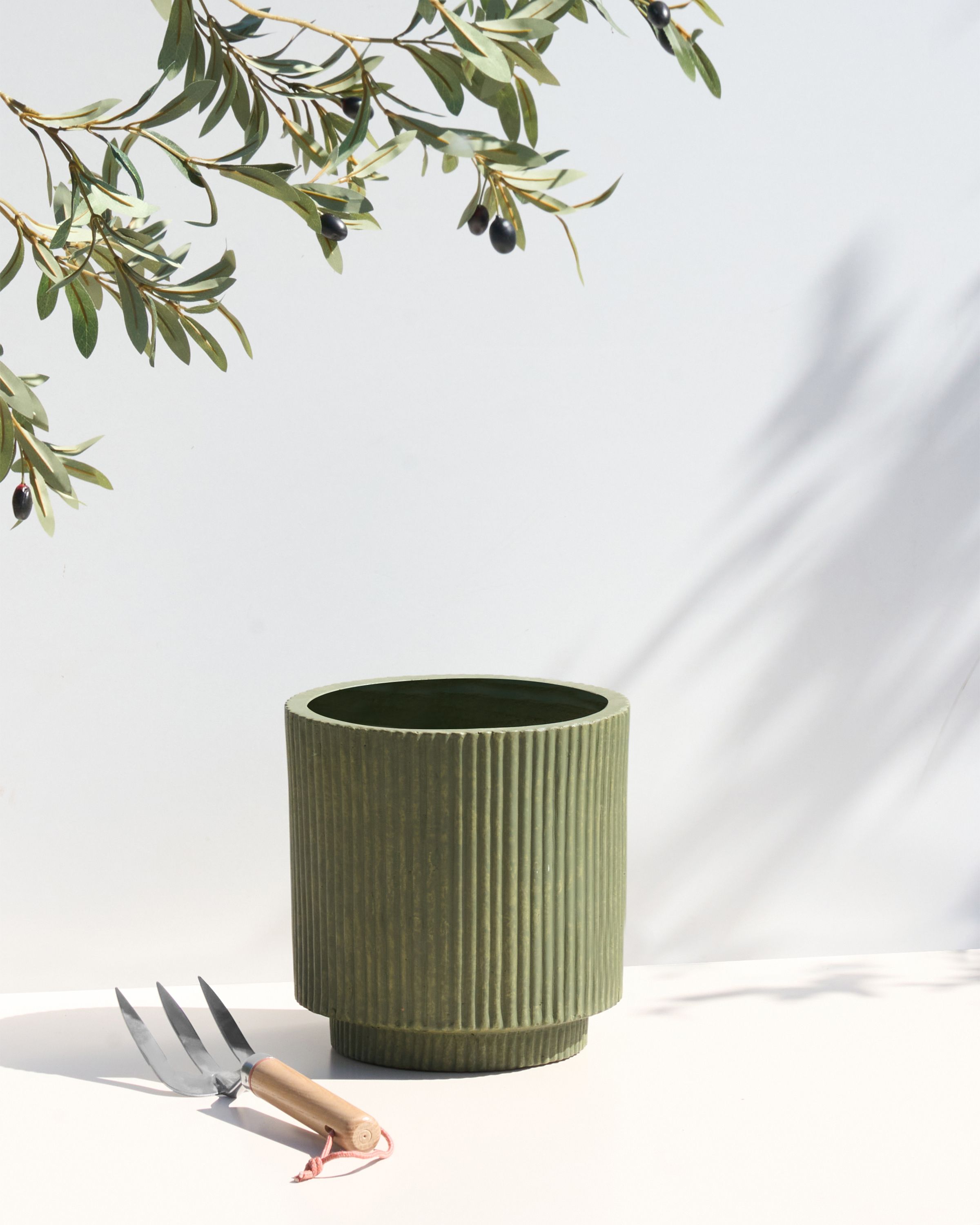 Plant Pot DARIA 24 cm Olive Green