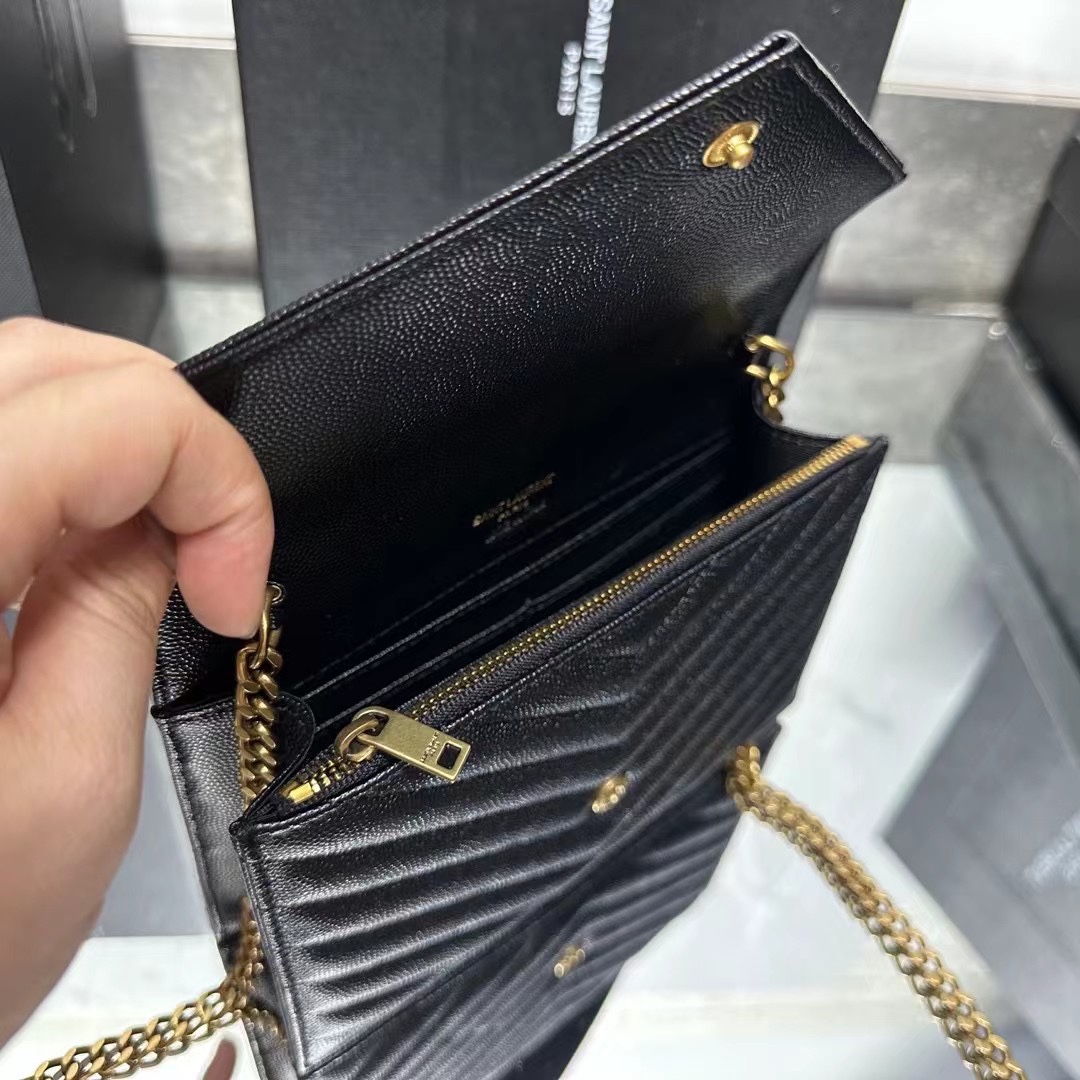 YSL Chain Shoulder Bag - Black Leather & Gold Hardware1:1High-quality replica