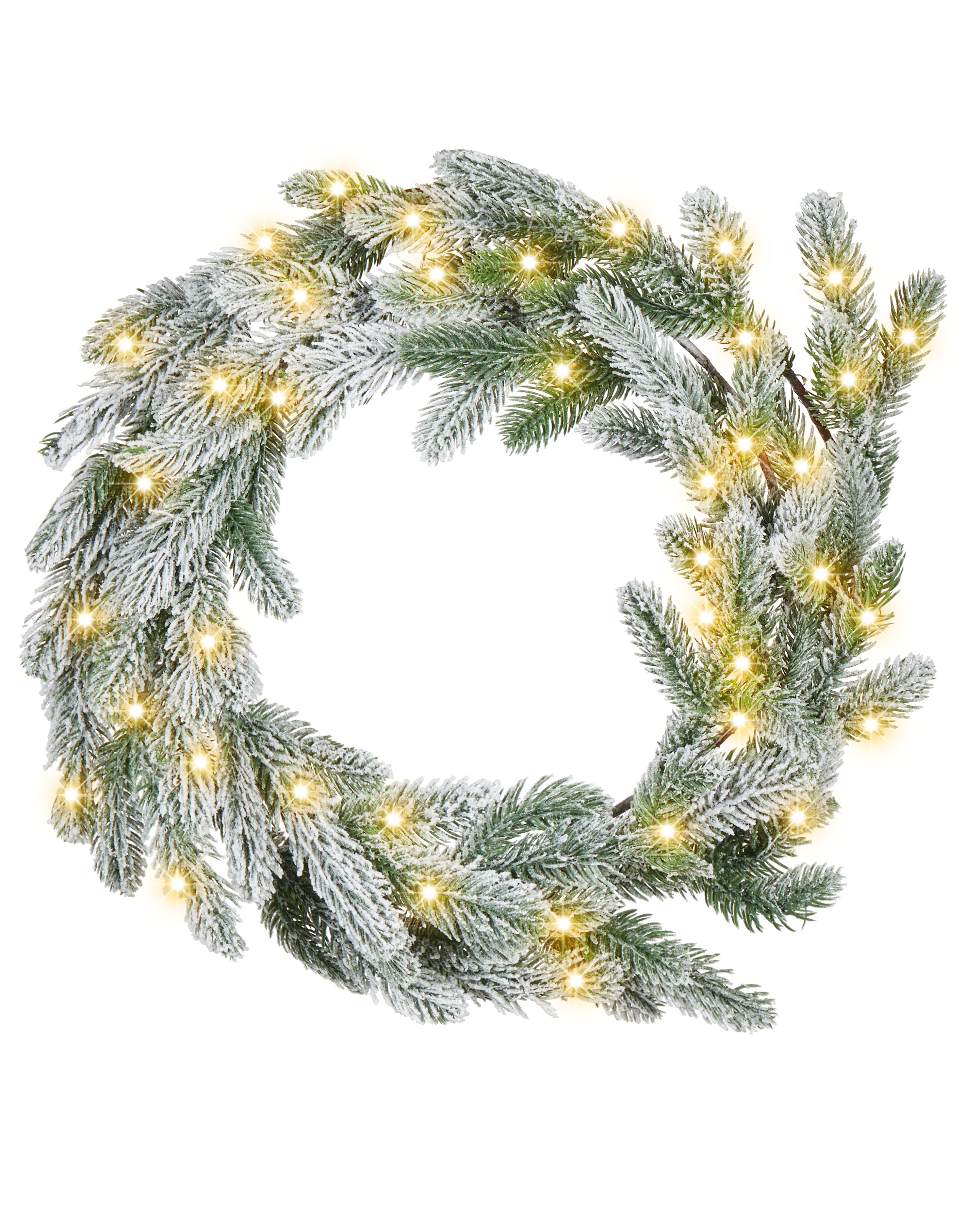 Snowy Christmas Wreath LED ALBINI Green 45 cm