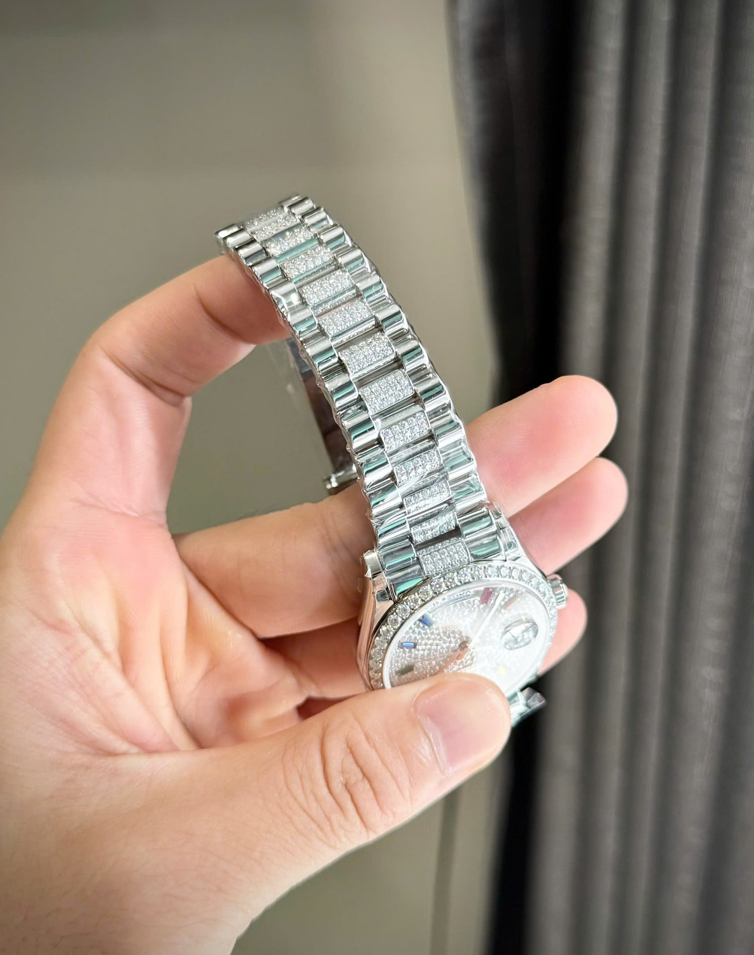 Rolex Day-Date Best Replica Watch Custom Moissanite Diamonds 36mm - Top club