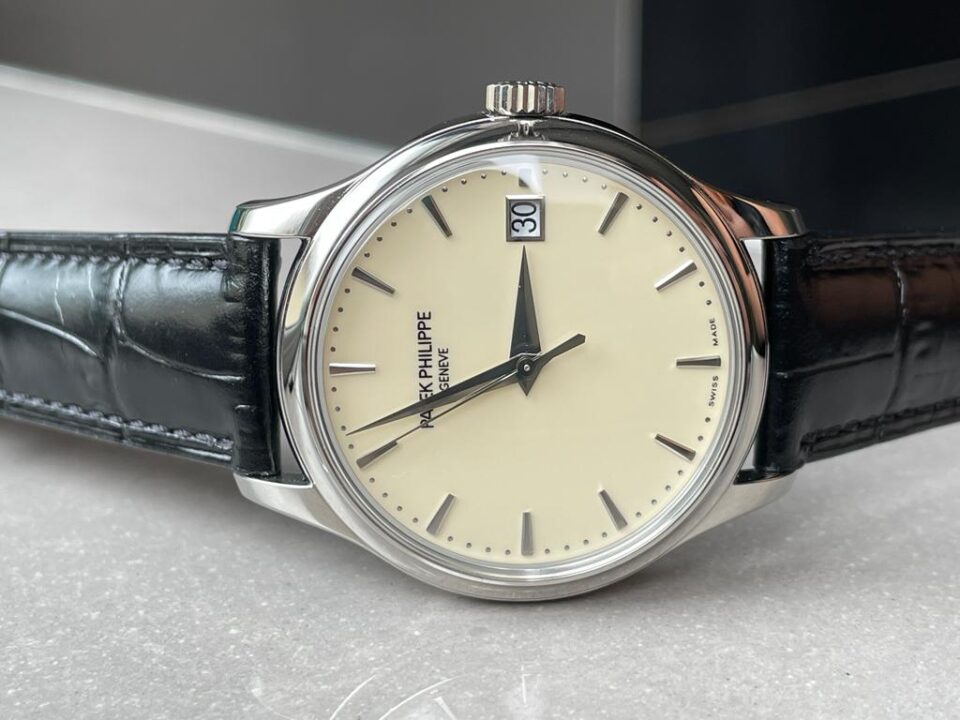 Replica PATEK PHILIPPE Calatrava ZF 5298p Date off White Dial SS bezel ZF factory - Top club