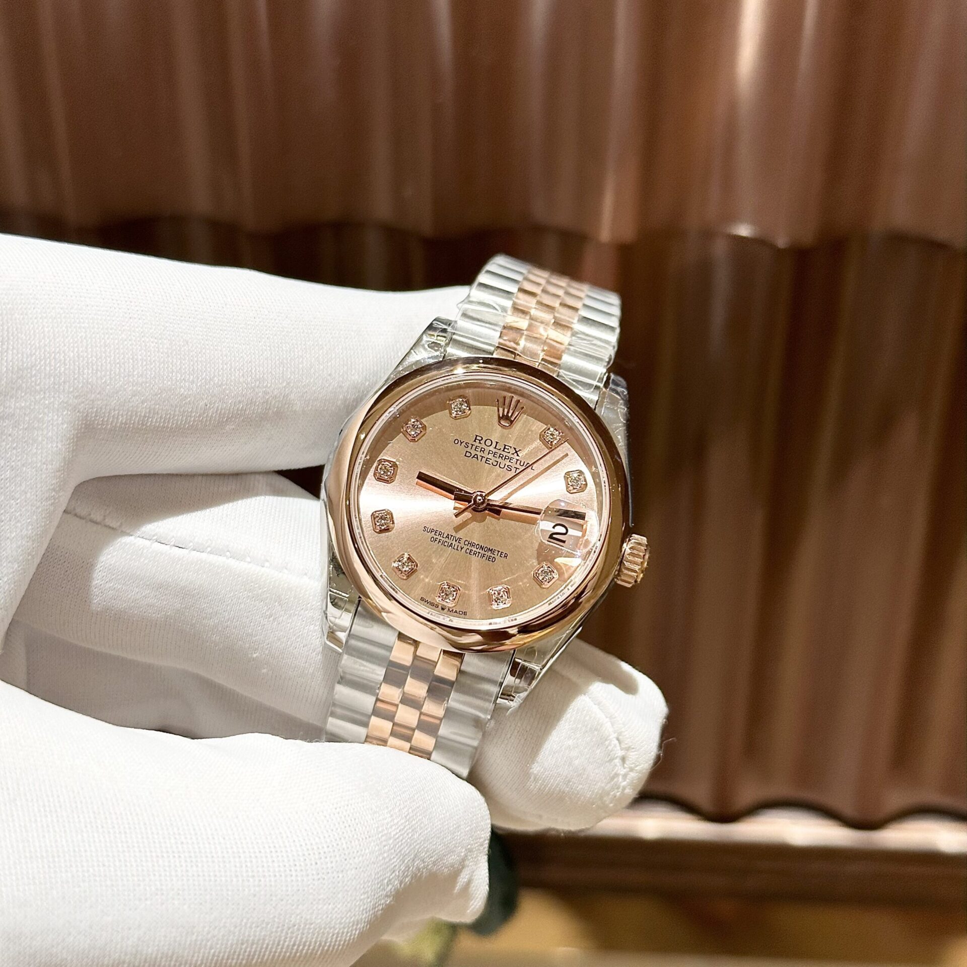 Rolex Replica Watch DateJust Women s Smooth Bezel Demi Rose 31mm - Top club