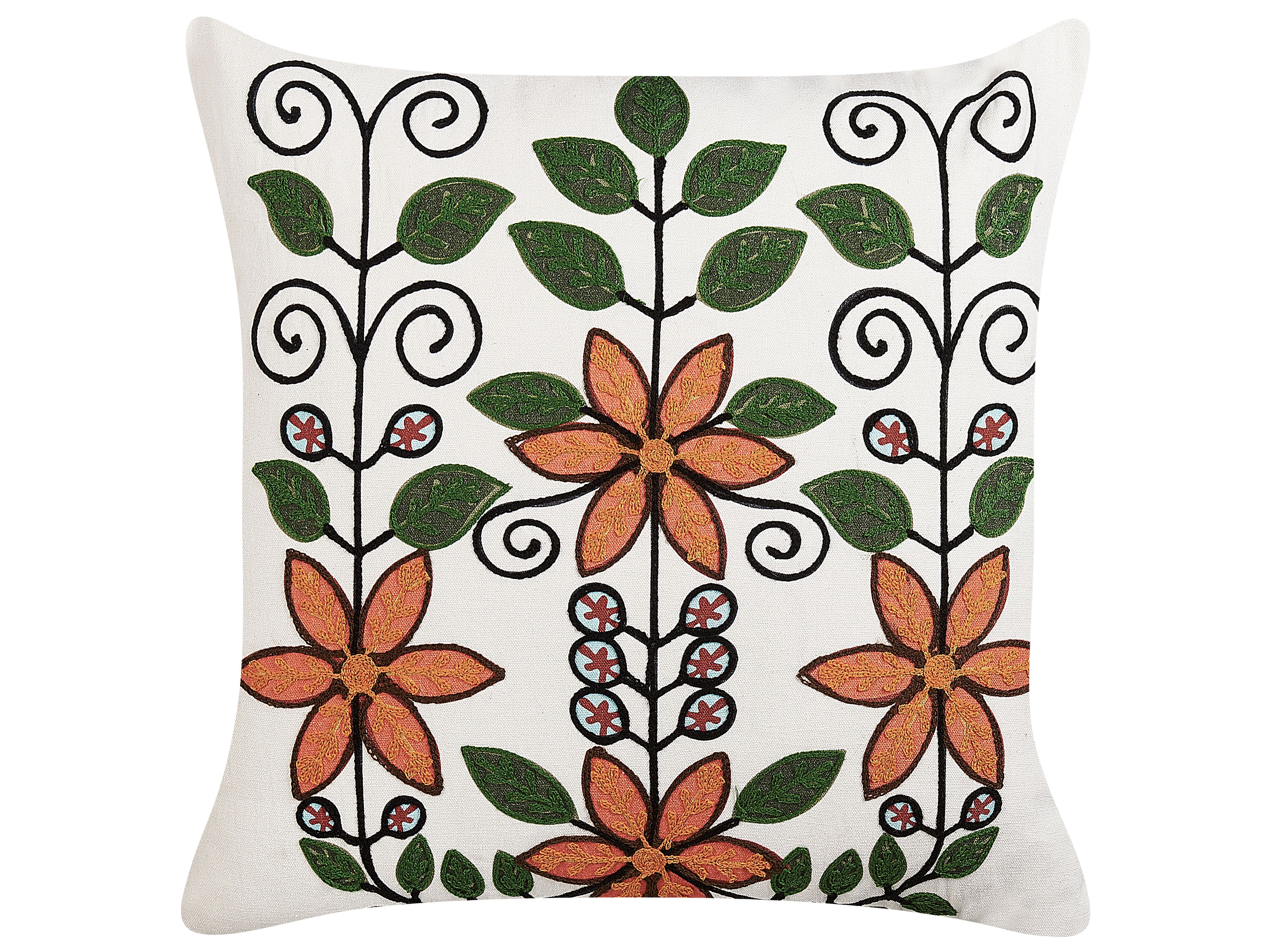 Throw Cushion VELLORE Cotton 50 x 50 cm Multicolour Floral Pattern