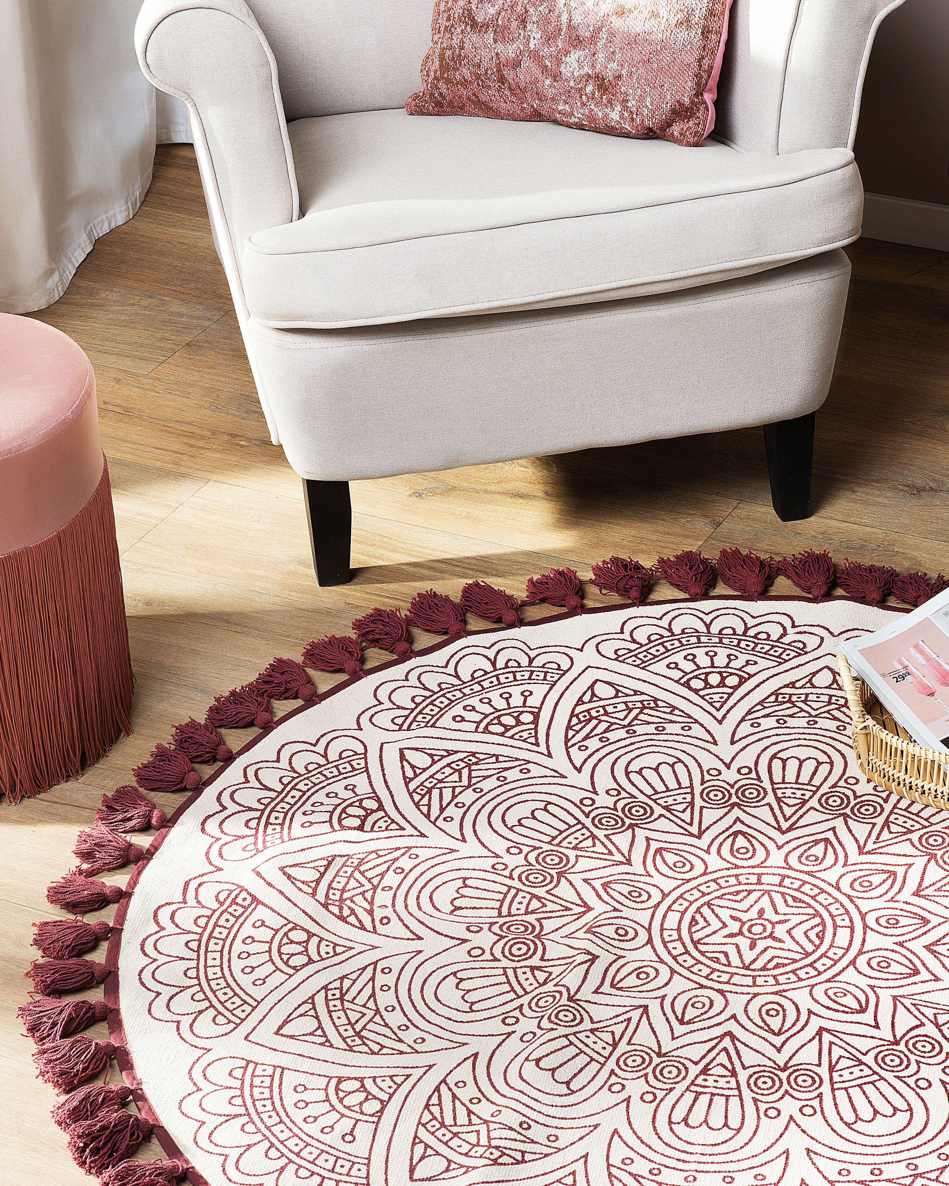 Rug AYAKLI Red ø 120 cm Cotton
