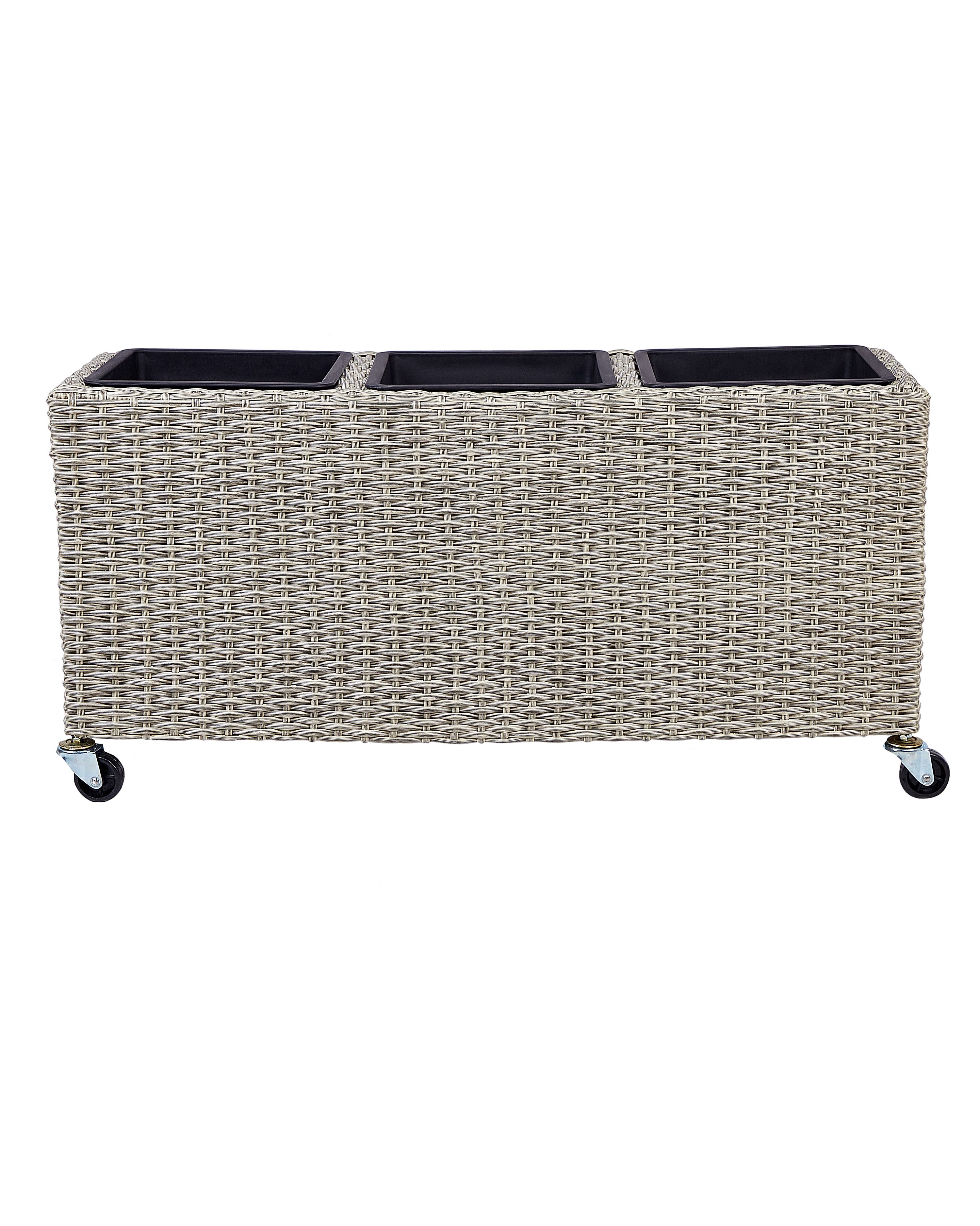 Plant Pot BELLIS PE Rattan 82 cm Light Brown