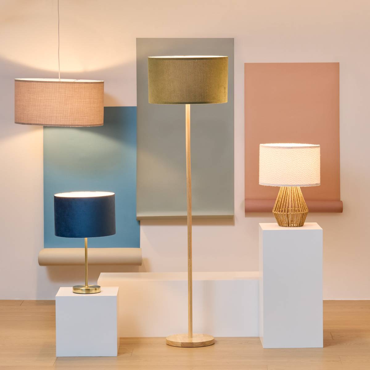 Lampshade "Beline" Teal blue, D.30 cm