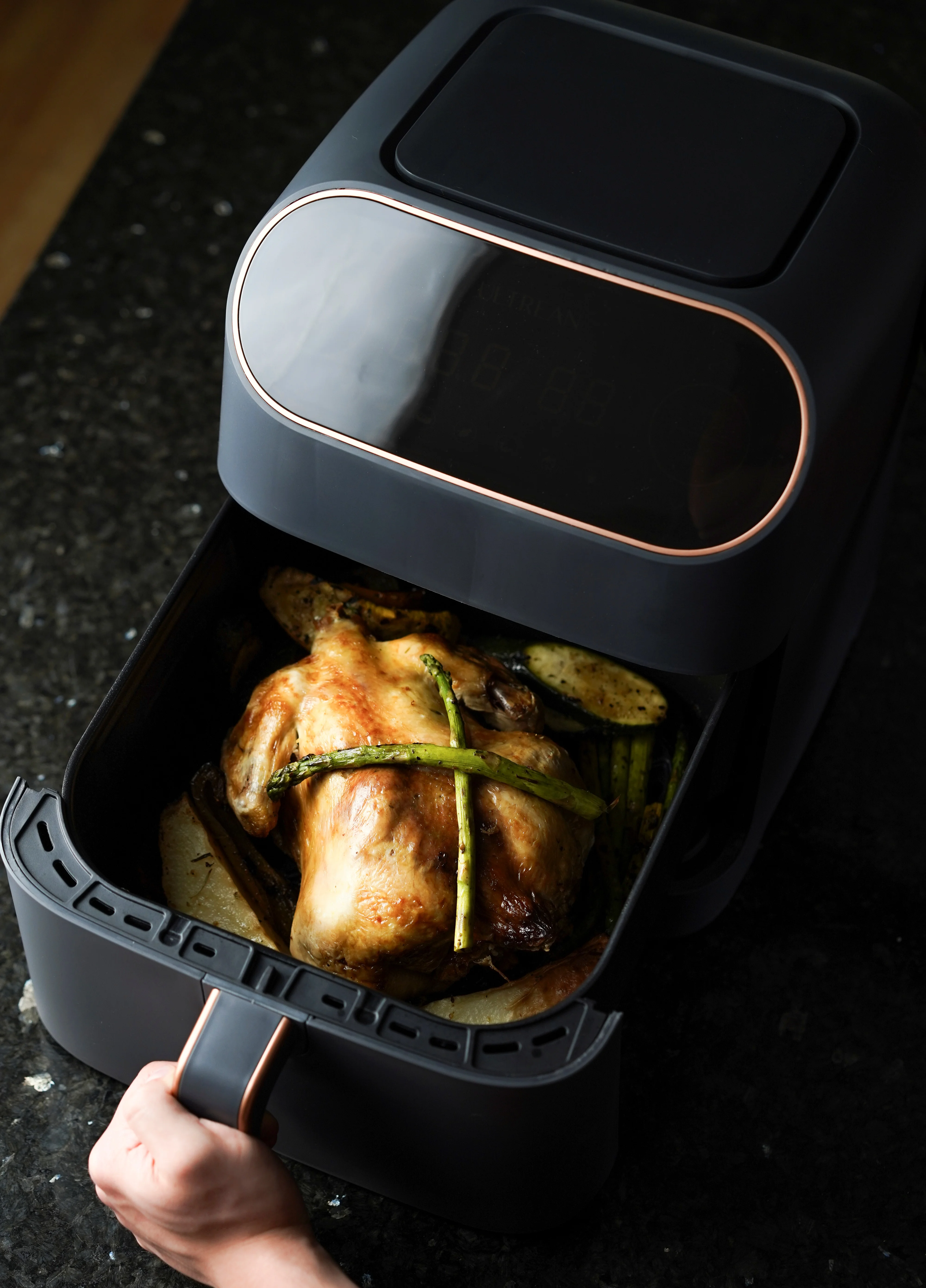 Ultrean Air Fryer, 9 Quart 6-in-1 Electric Hot XL Airfryer Oven Oilless Cooker, Large Family Size LCD Touch Control Panel and Nonstick Basket, ETL Certified, 1750W