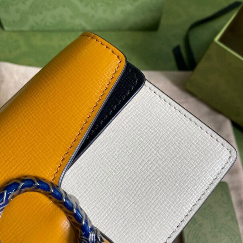 Replica Gucci Dionysus Super Mini Bag 476432 Orange White Leather1:1High-quality replica