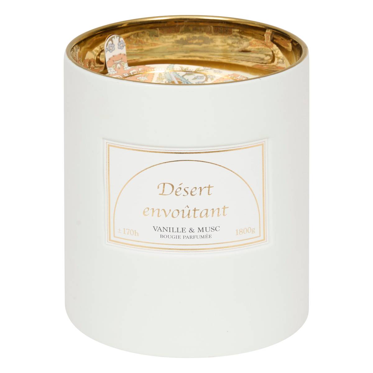 Scented Candle "Lucia" Vanilla - Musk, White, 1800g