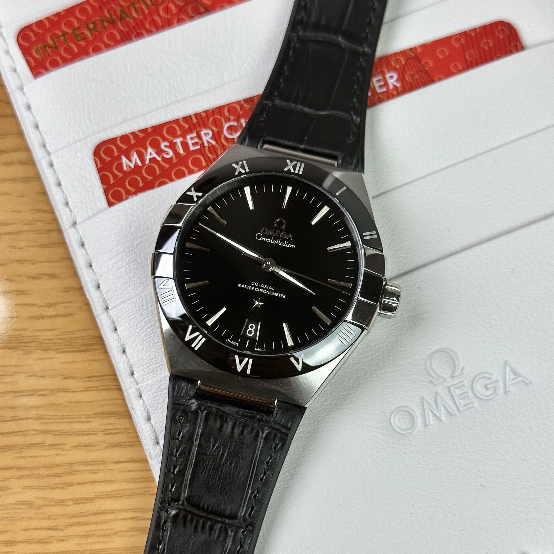 Omega Replica Watch Constellation Black Leather Strap Factory VS 41mm - Top club