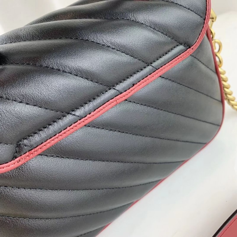 Replica Gucci Gg Marmont Mini Top Handle Bag 583571 Black1:1High-quality replica