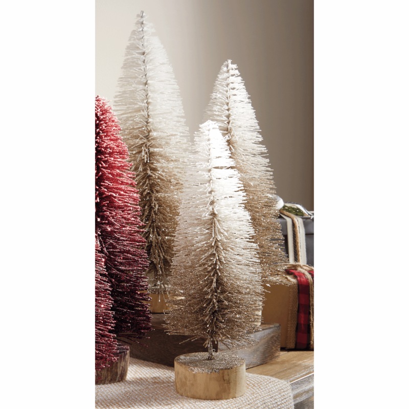 Set of 3 Ombre Bottlebrush Trees - MIDNIGHT VELVET CATALOG