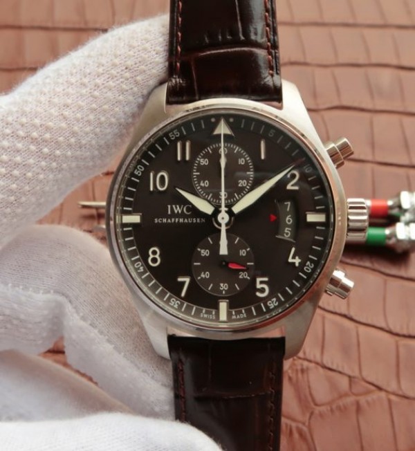 Replica IWC ZF Pilot Chrono SS IW387802 Leather Strap A7750 - Top club