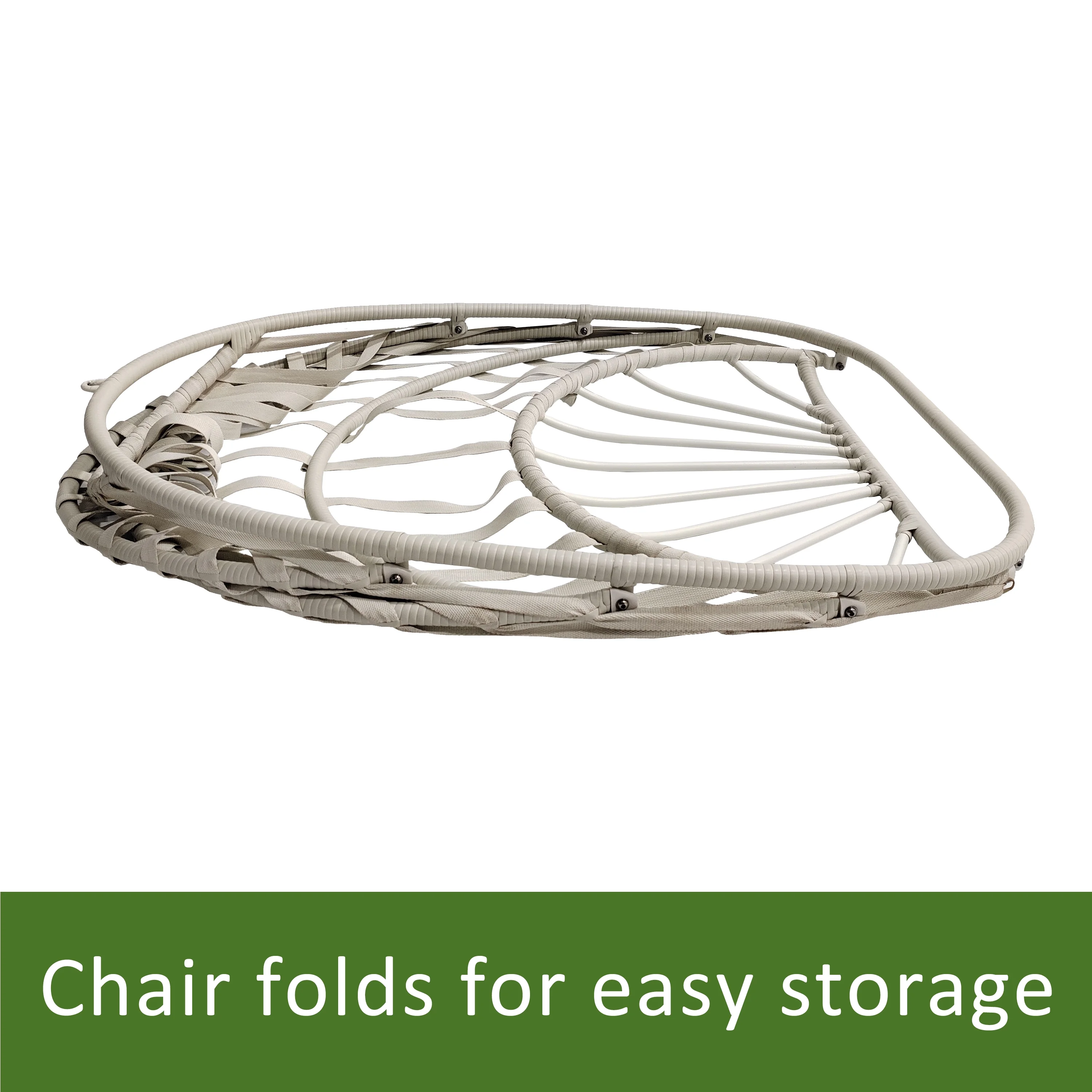 Mainstays Outdoor Wicker Patio Hanging Egg Chair, Gray - Image 14