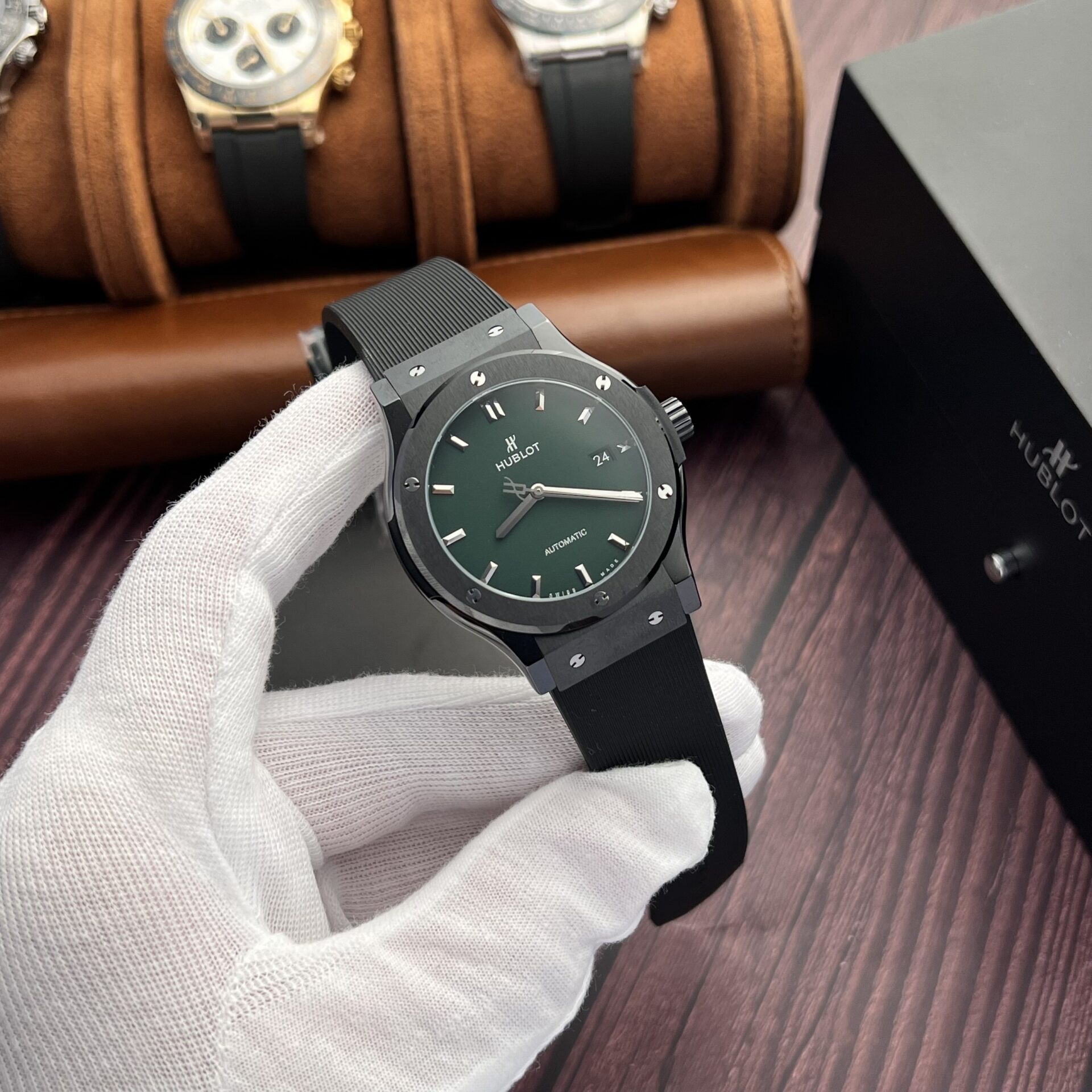 Hublot Classic Fusion Ceramic Replica Watch Green Dial JJZ 42mm - Top club