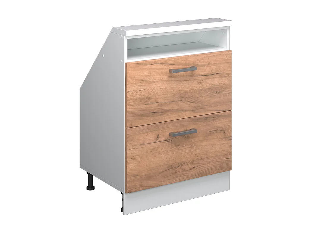Meuble de rangement sous pente chêne doré/blanc 60x46x81.6 rion
