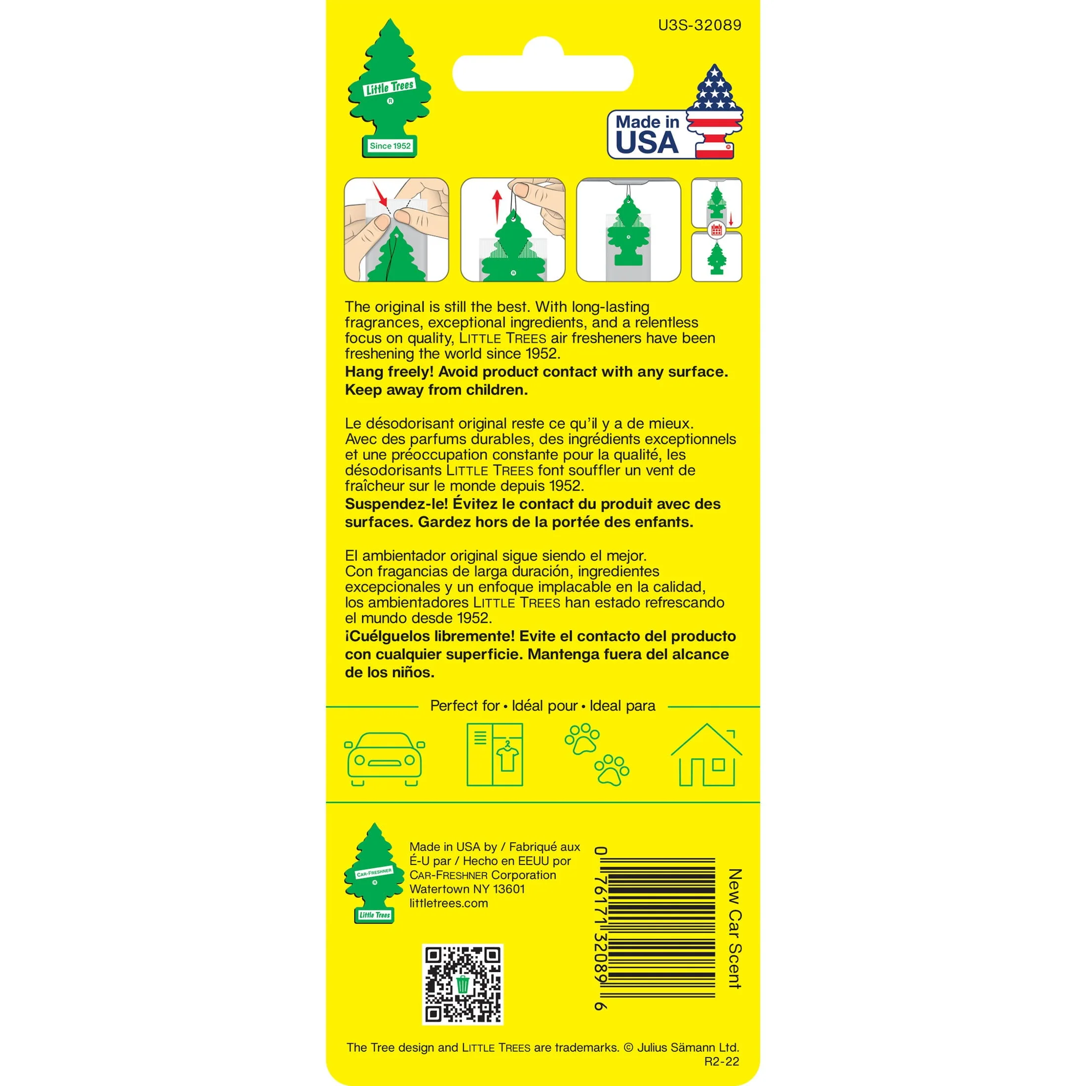 Little Trees Air Freshener New Car Scent Fragrance 3-Pack
