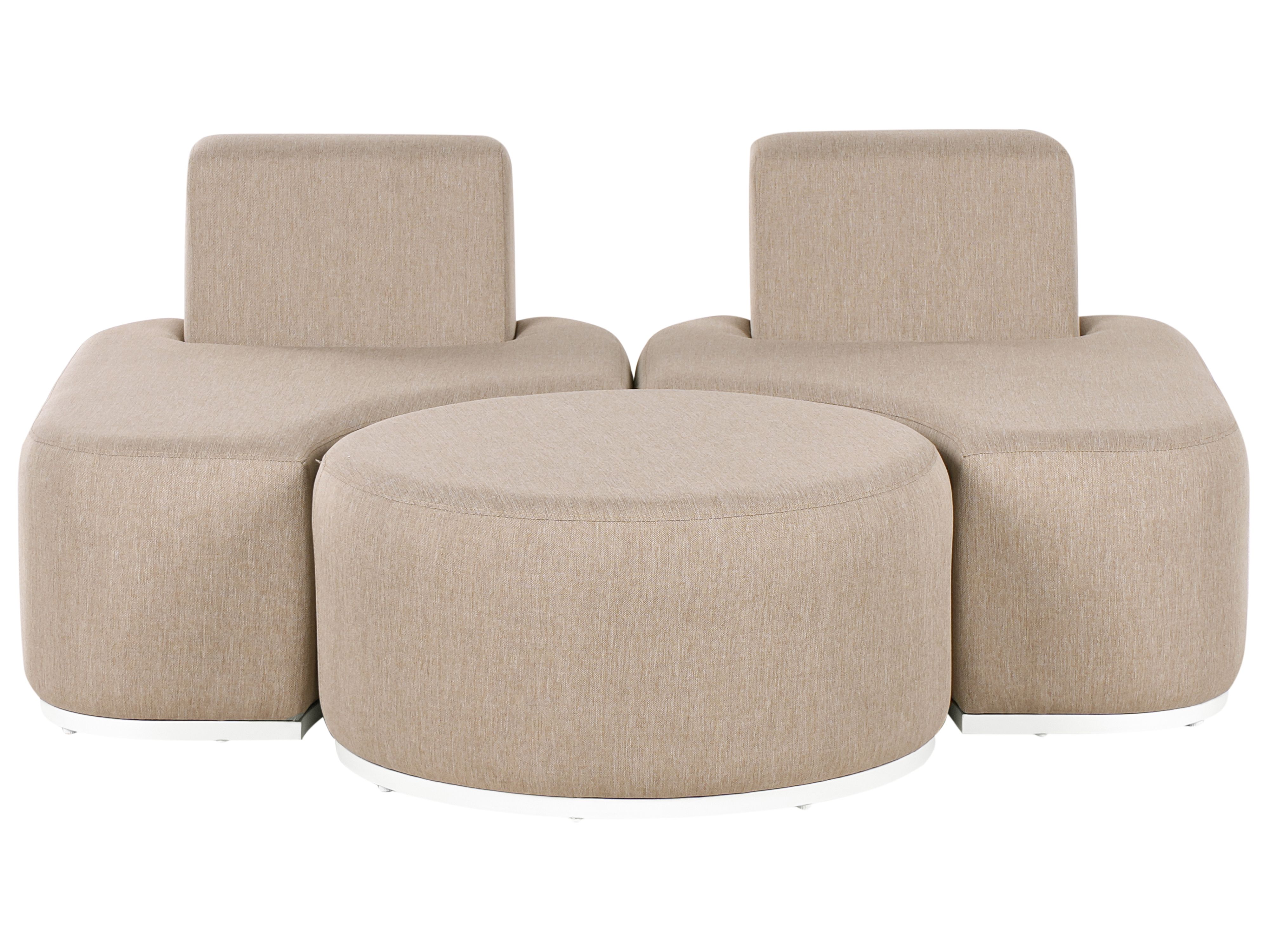 Garden Lounge Set with Table 2 Seater FABRO Fabric Beige