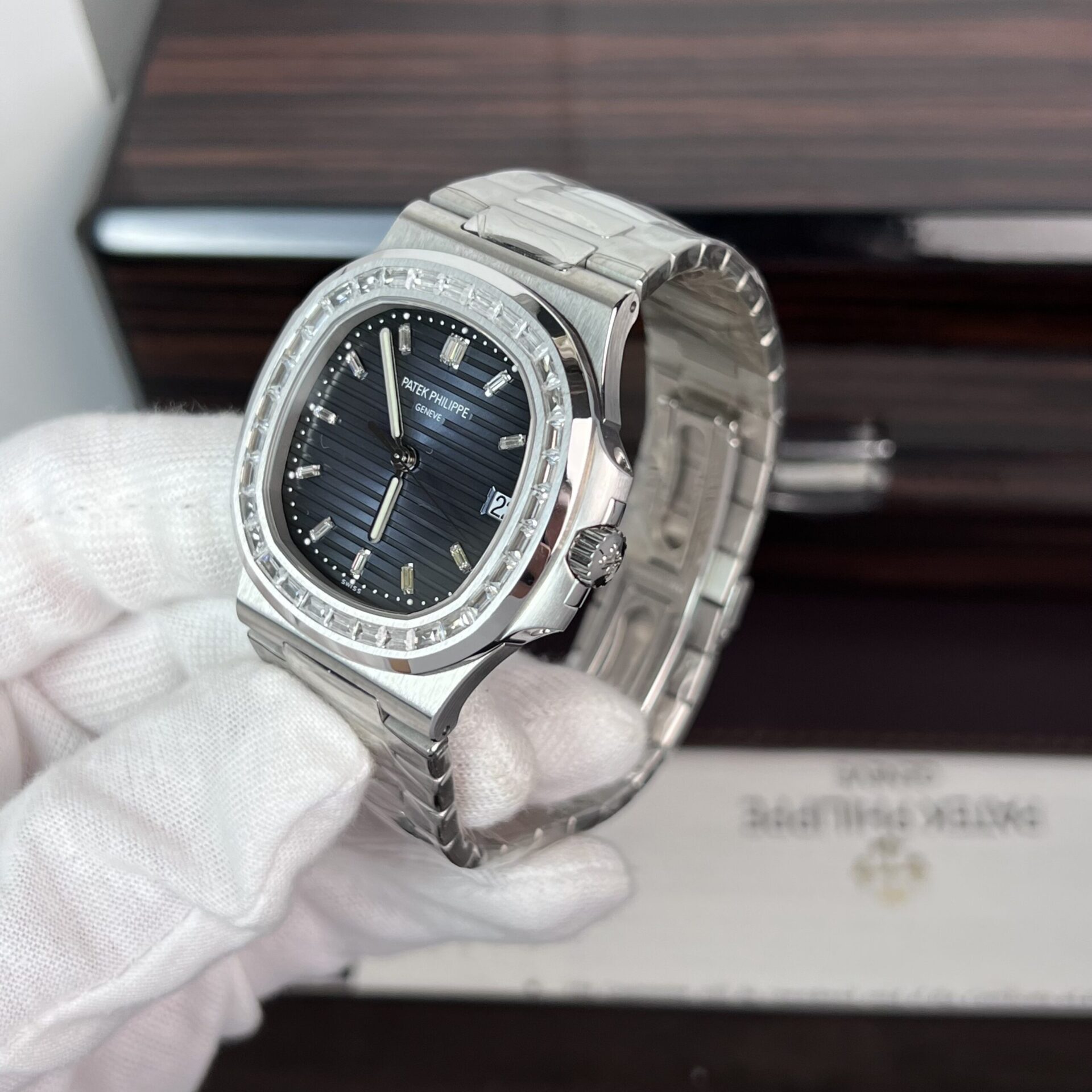 Patek Philippe Nautilus 5723 Replica 11 Watch Blue Dial With Diamond Bezel 40mm - Top club