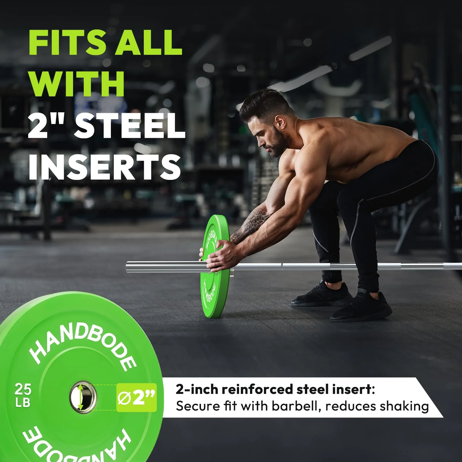 HANDBODE Bumper Plates Olympic Weight Plates, Colored Rubber plate for Weight Lifting and Strength Training 140LB - Image 26