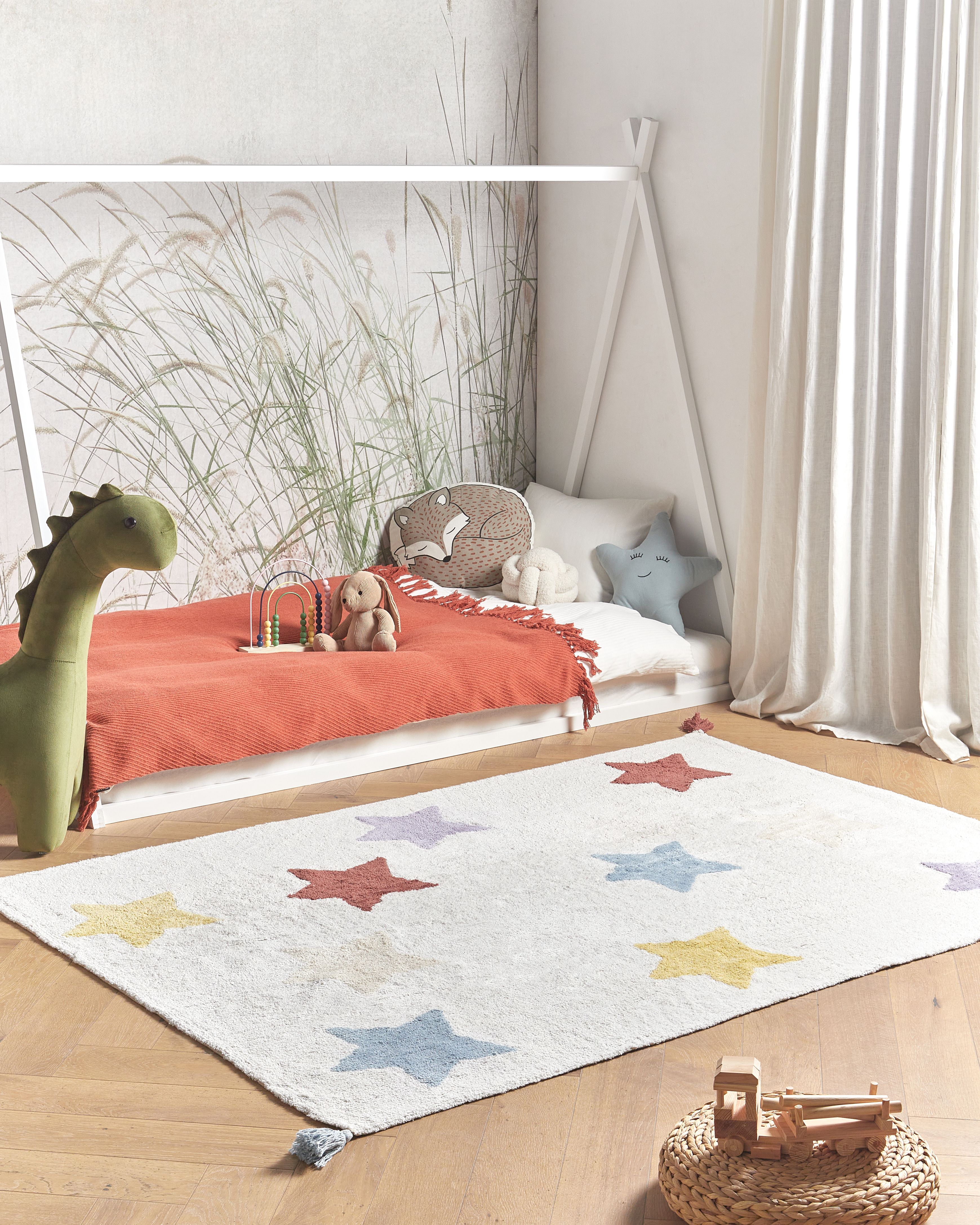 Kids Rug MEREVI Multicolour 140 x 200 cm Cotton