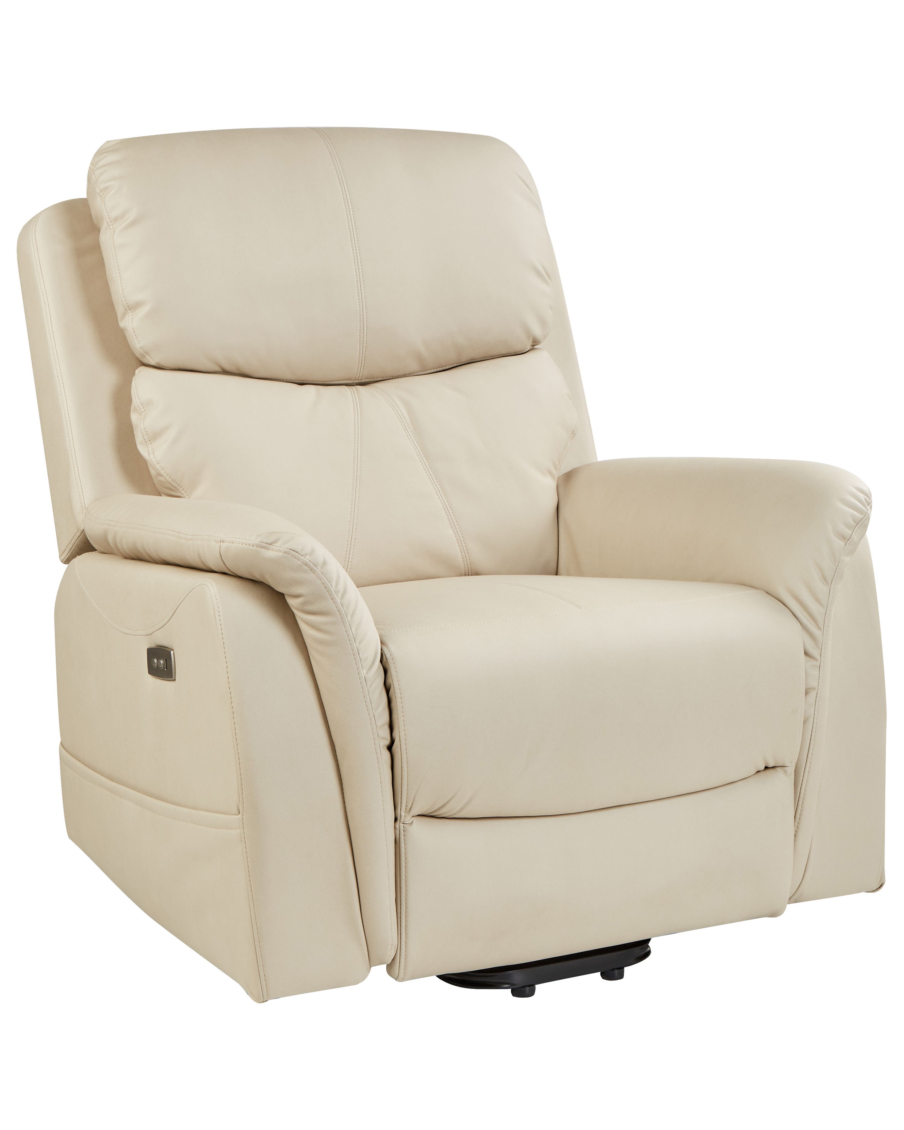 Electric Recliner Chair GLORIE with Massage Faux Leather Light Beige