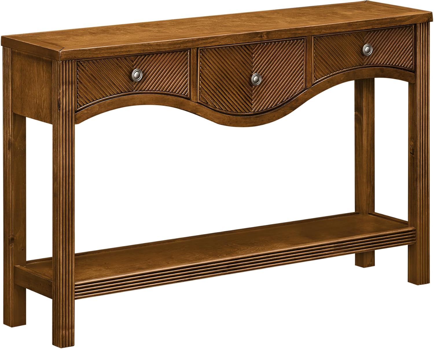Fluted Console Table with 3 Drawers 52