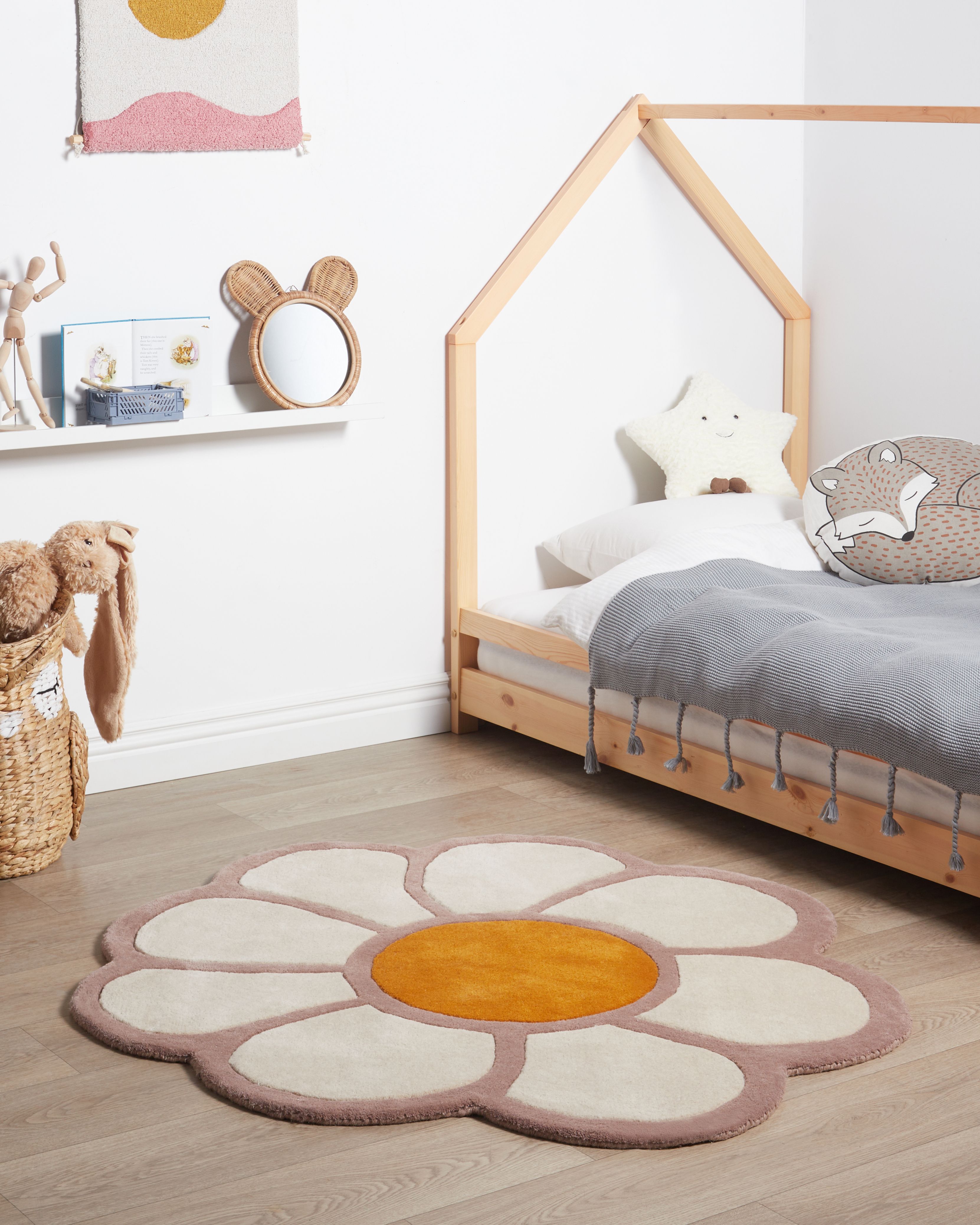 Kids Rug THUMBELINA Off-White ø 120 cm Wool