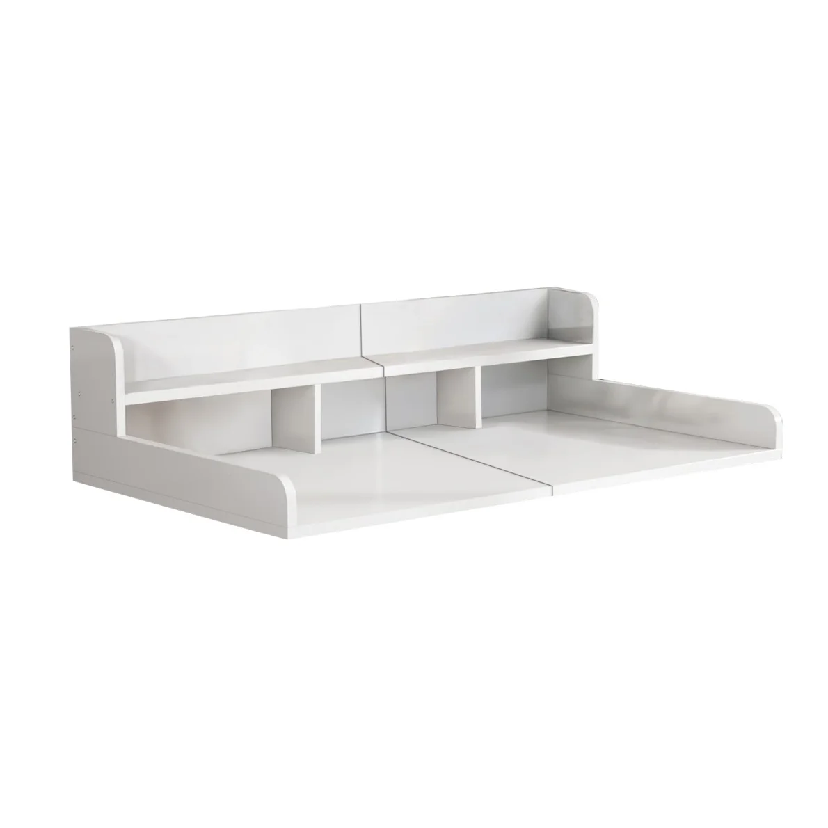 Modern Washer Dryer Countertop with 2-Tier Shelf,Laundry Room Countertop Organization Storage with 2.75" H Guard Edge Rails,Non-Slip Pad,Waterproof and Easy to Clean,54"W x 27.55"D,Natural Wood - Image 23