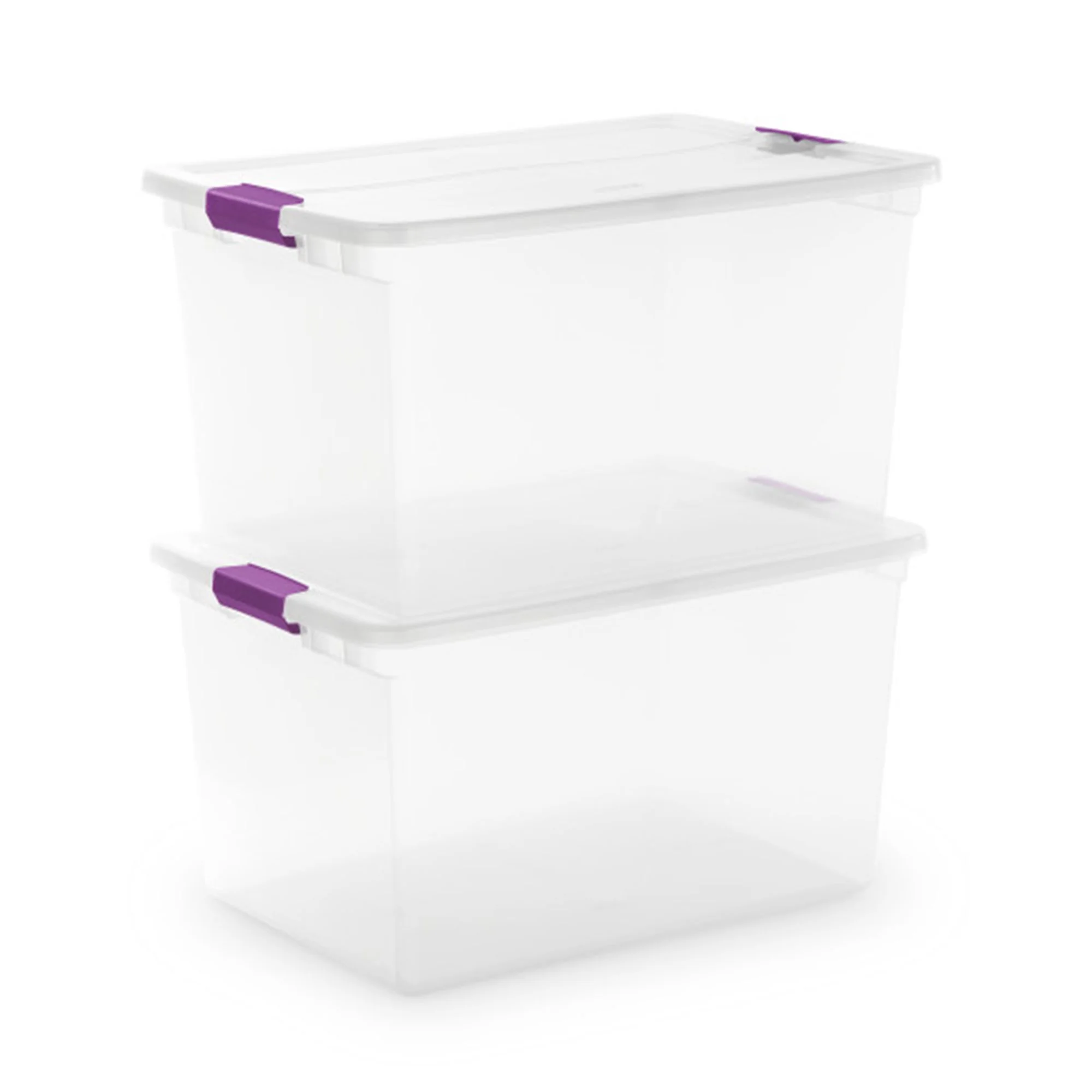 Sterilite 66 Quart Clear Plastic Latching Storage Container Tote, 6 Pack - Image 10