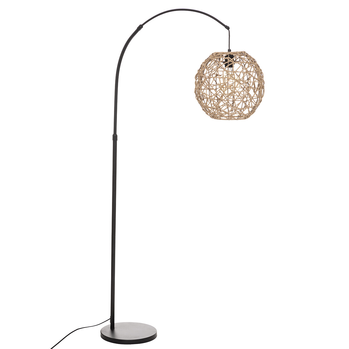 Arc floor lamp "Raahe" Black metal, H.180 cm
