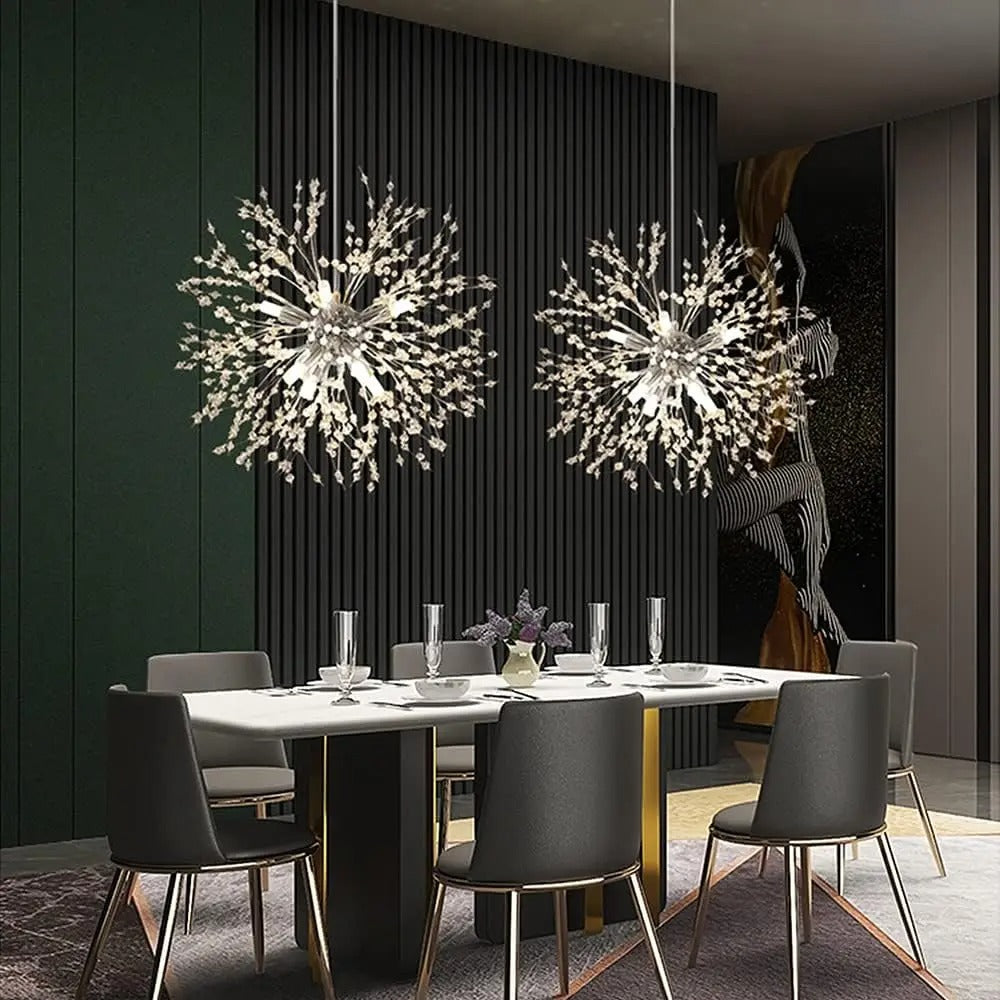 BloomLuxe – Paardenbloem Kristallen Kroonluchter in Elegant Design