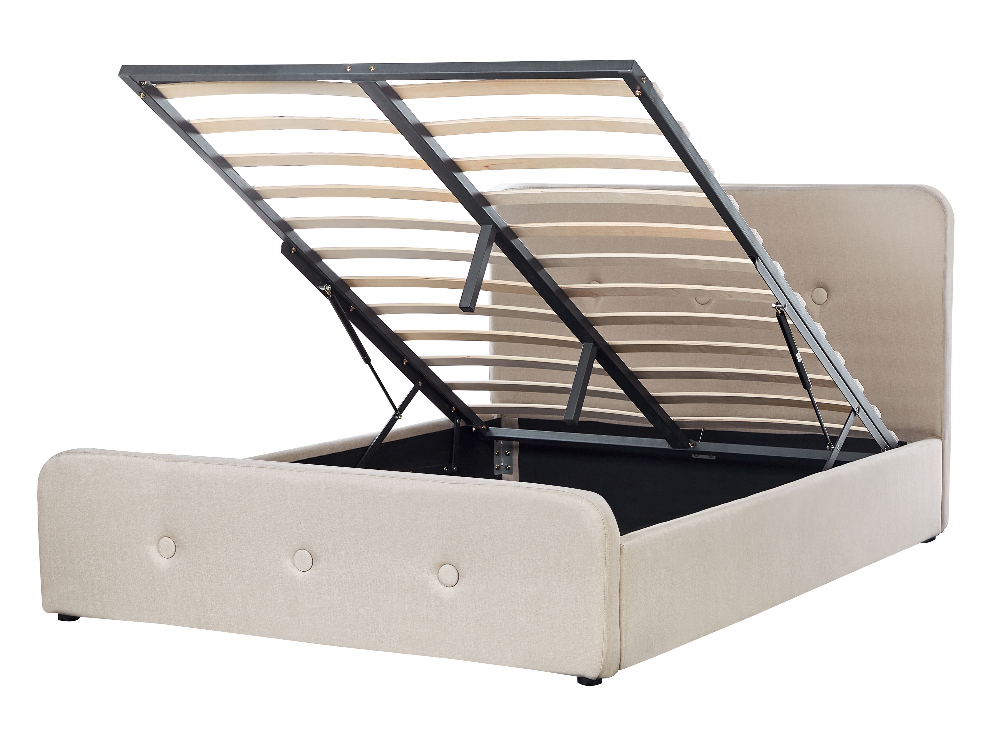 Ottoman Bed Fabric RENNES 140 x 200 cm (EU Double) Beige