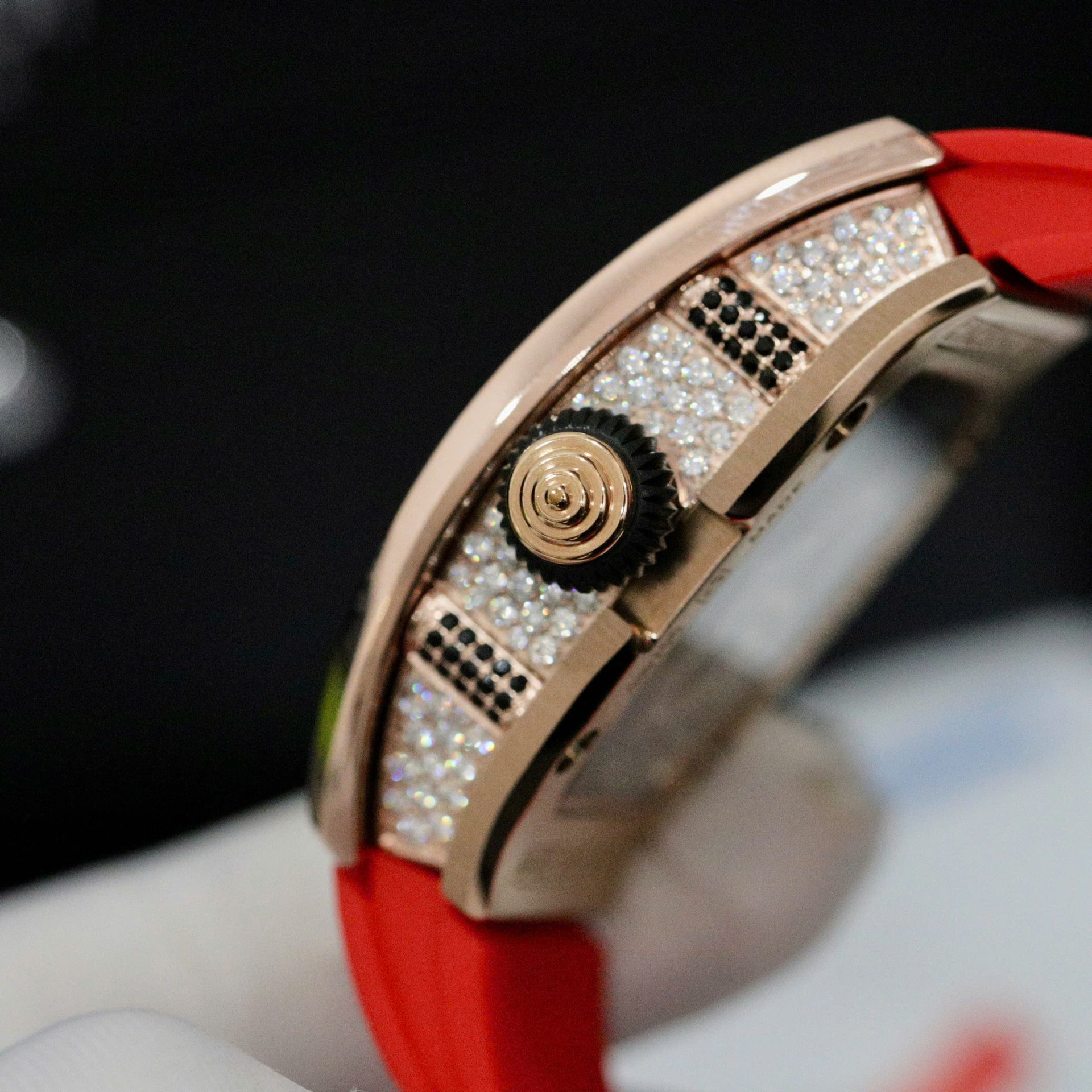 Richard Mille RM007 Replica Watch Custom Moissanite Diamonds Red 36mm - Top club