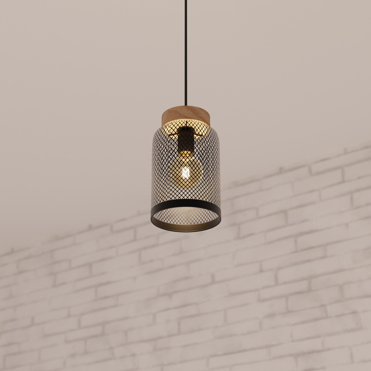 Suspension lamp "Zely" Black metal, D.15 cm