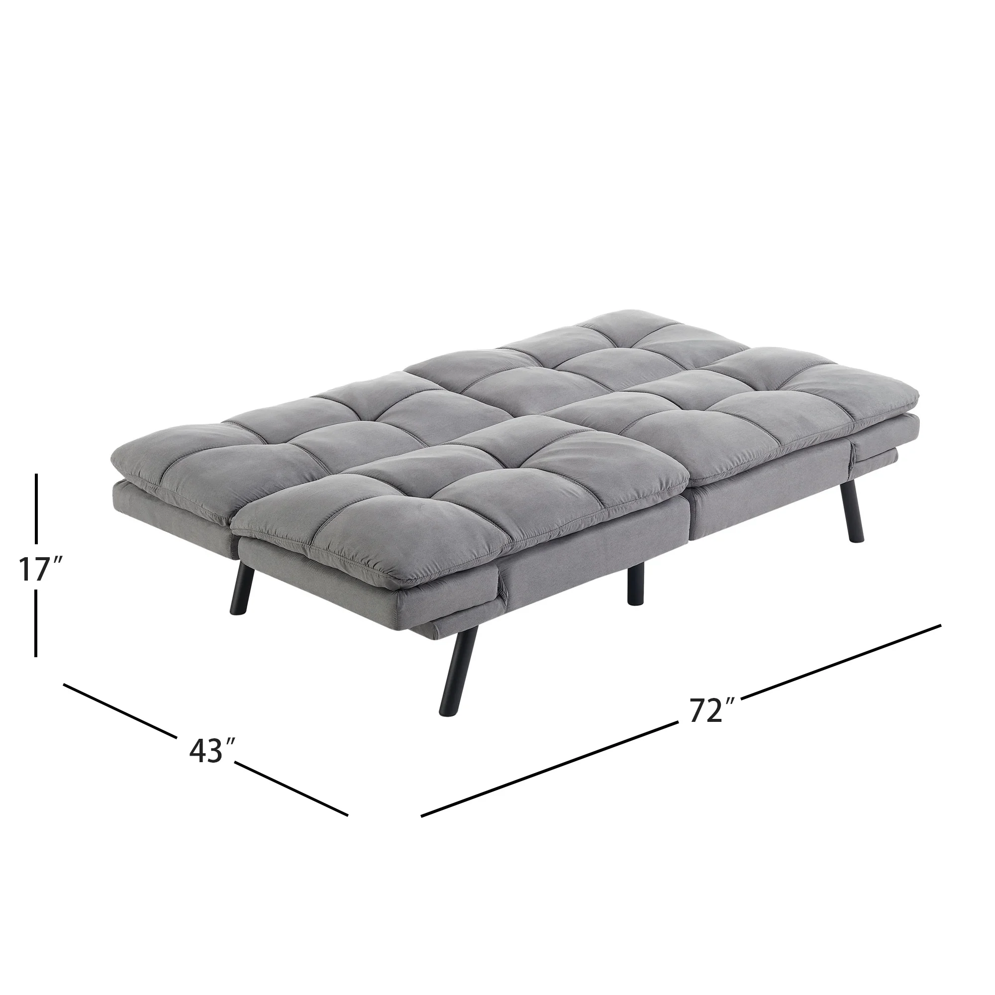 Mainstays Memory Foam Futon with 72",Black - Image 33